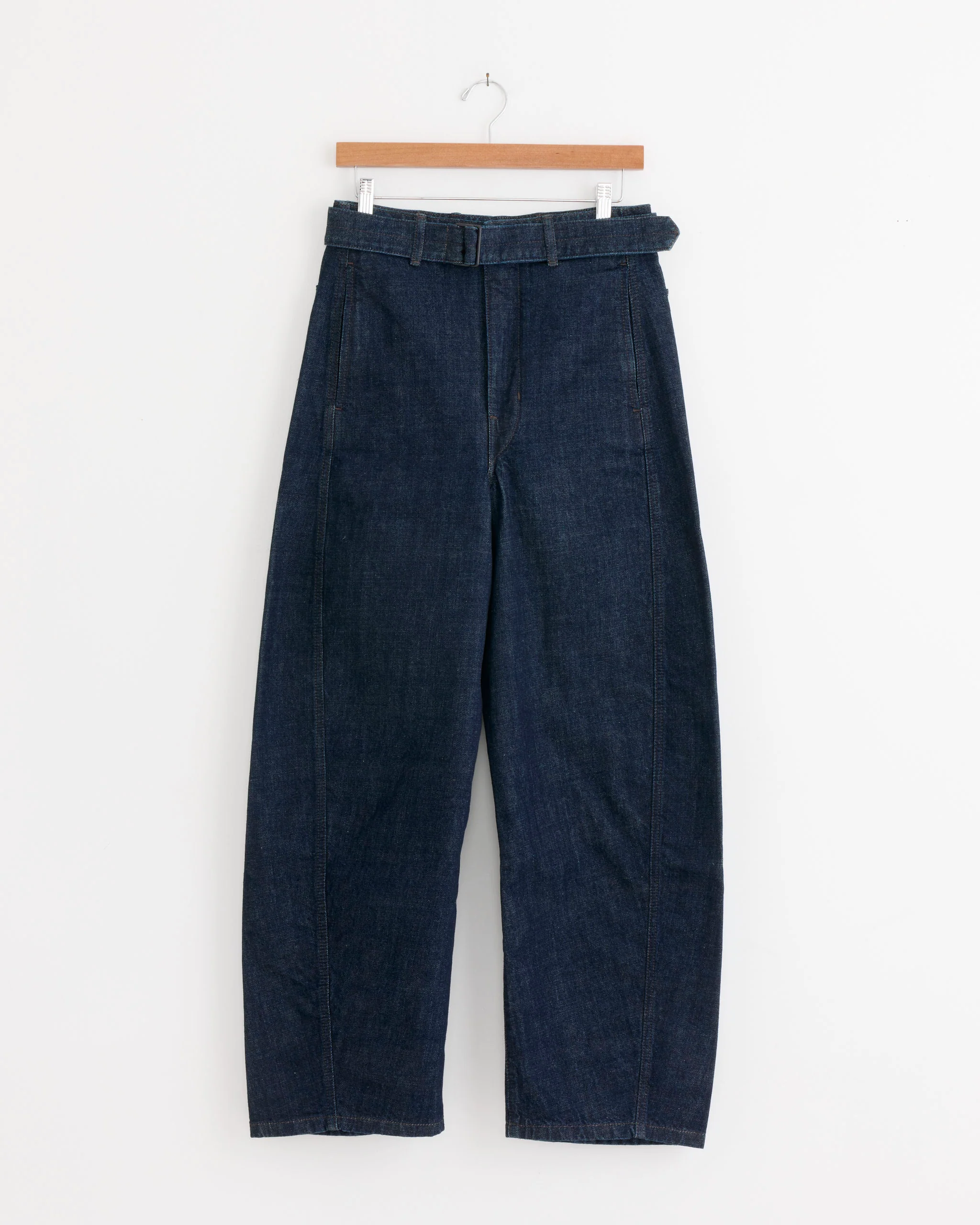 Twisted Belted Denim Pant in Indigo