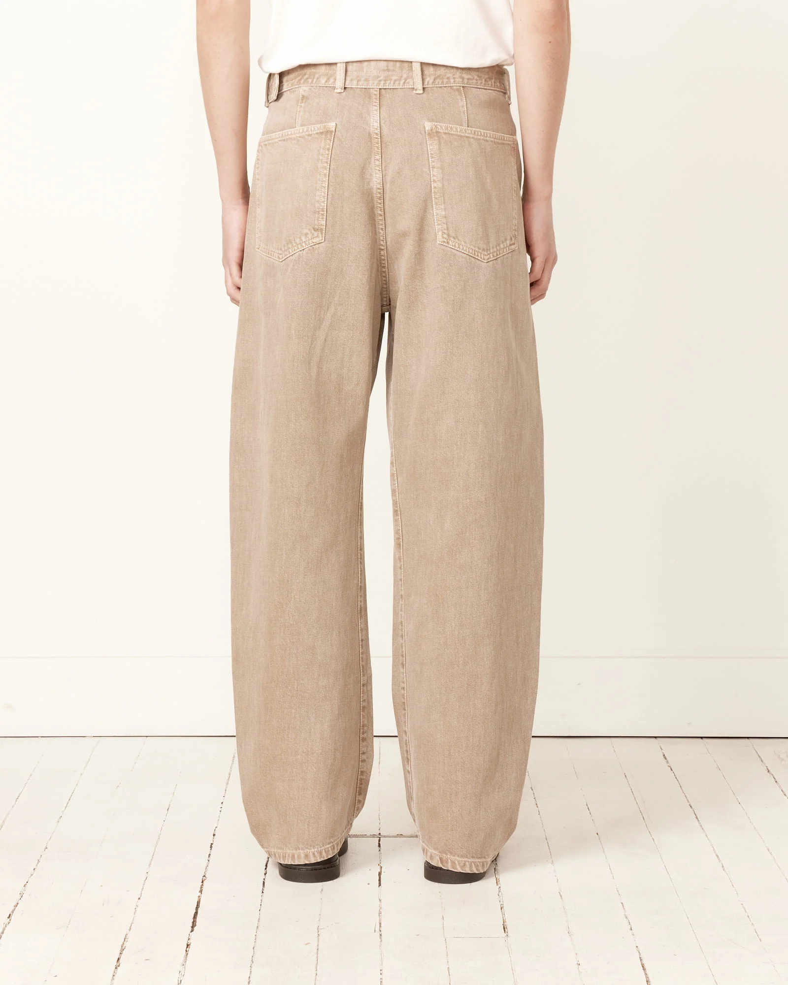 Twisted Belted Pants in Snow Beige - Image 4