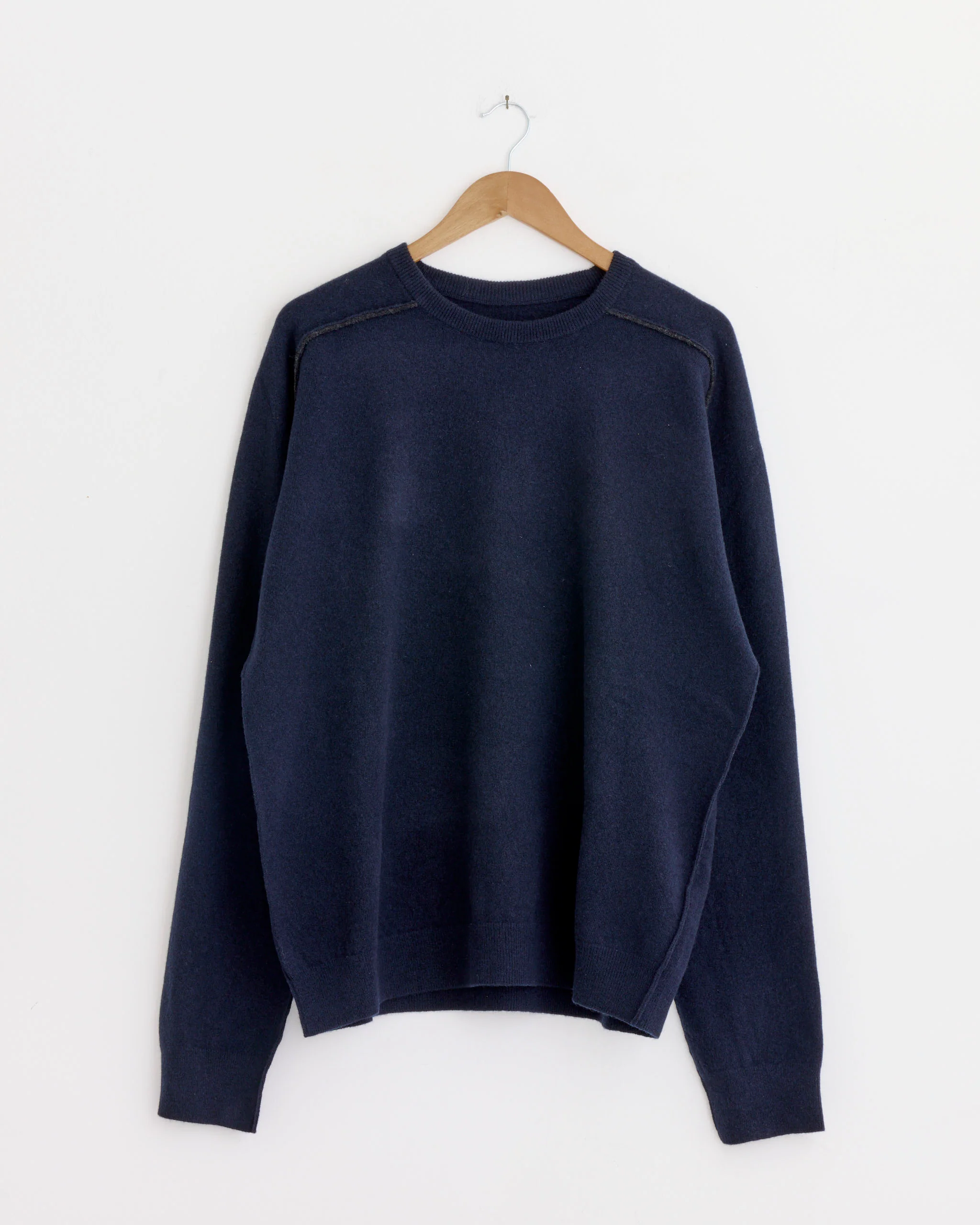 Lambswool Sweater in Navy/Dark Grey