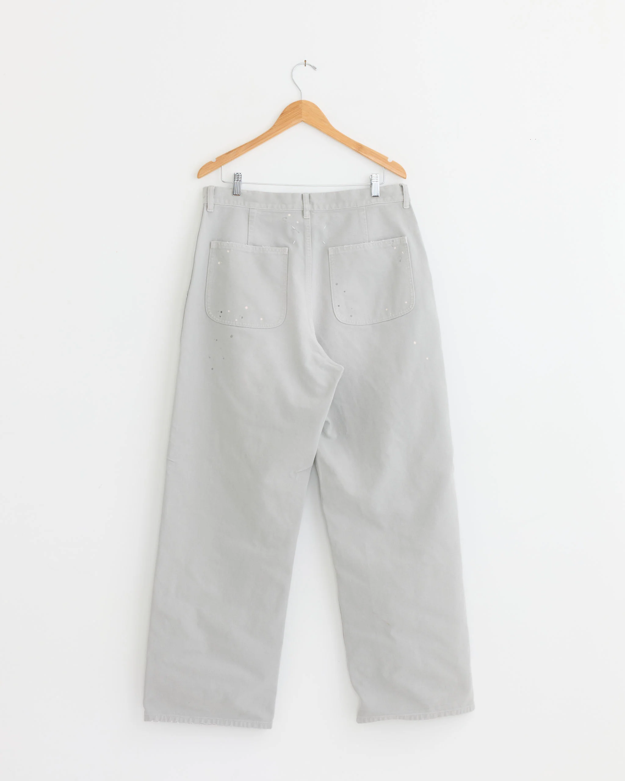 Stitched Pockets Trouser in Pearl Grey/Spots - Image 3