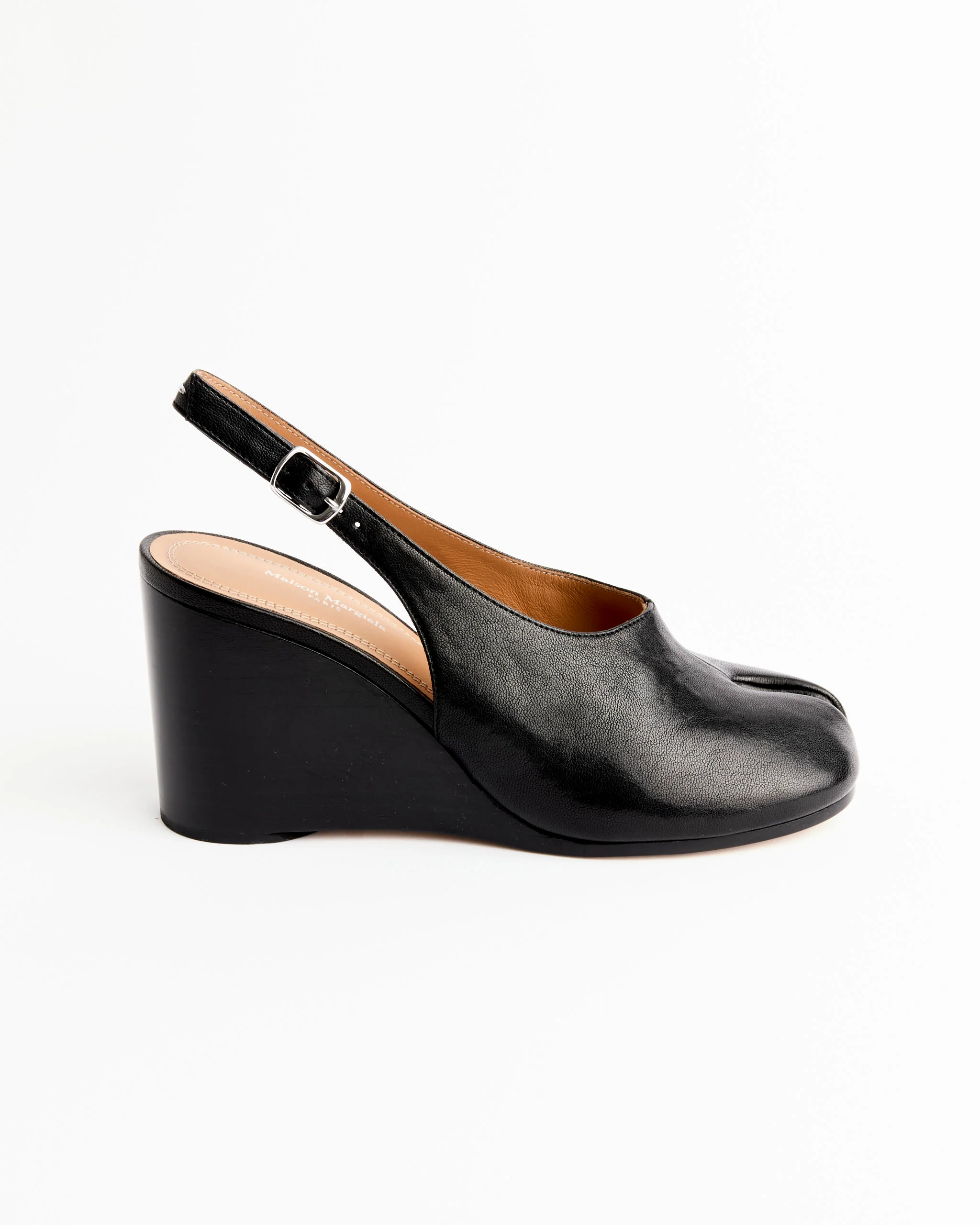 Tabi Wedge Slingback in Black