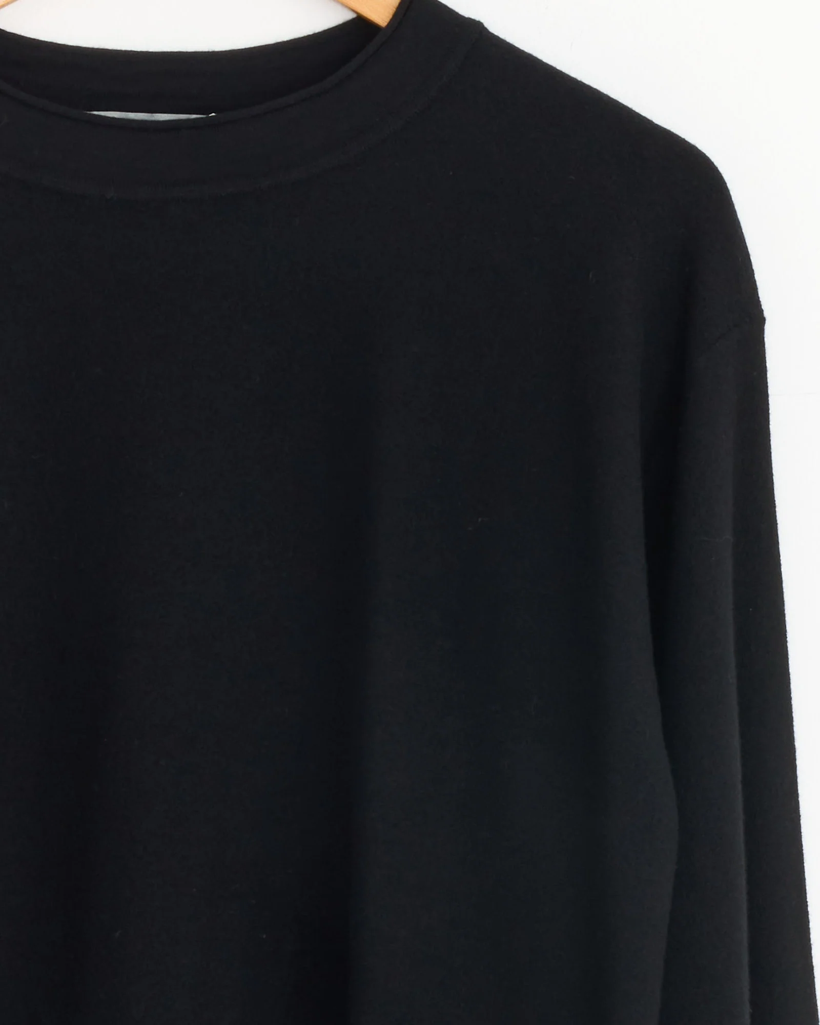 Felted Merino Crewneck in Black - Image 2