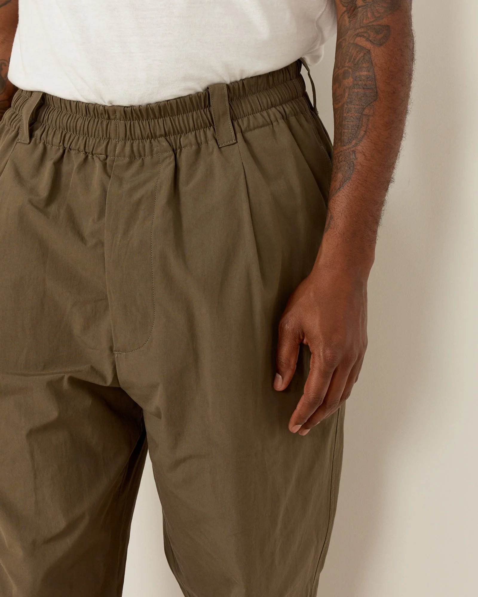 Pull On Trouser in Khaki Green - Image 3