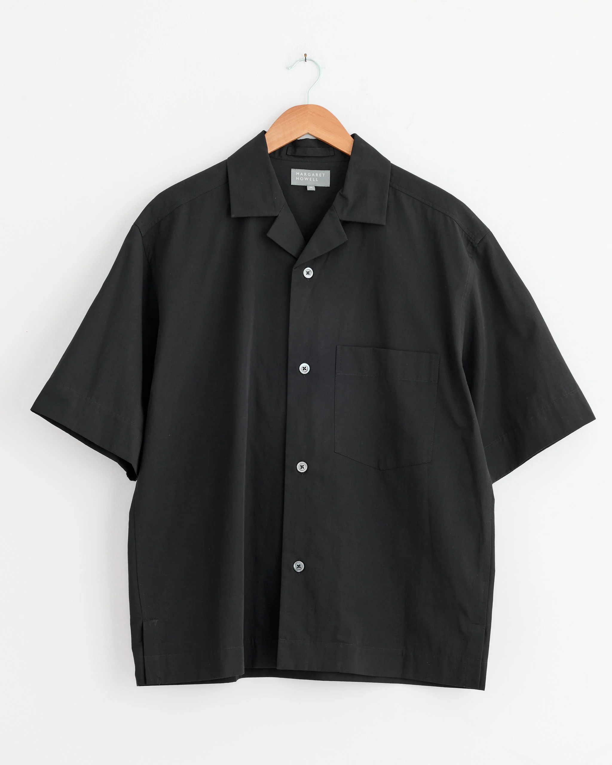 Revere Collar Shirt in Black
