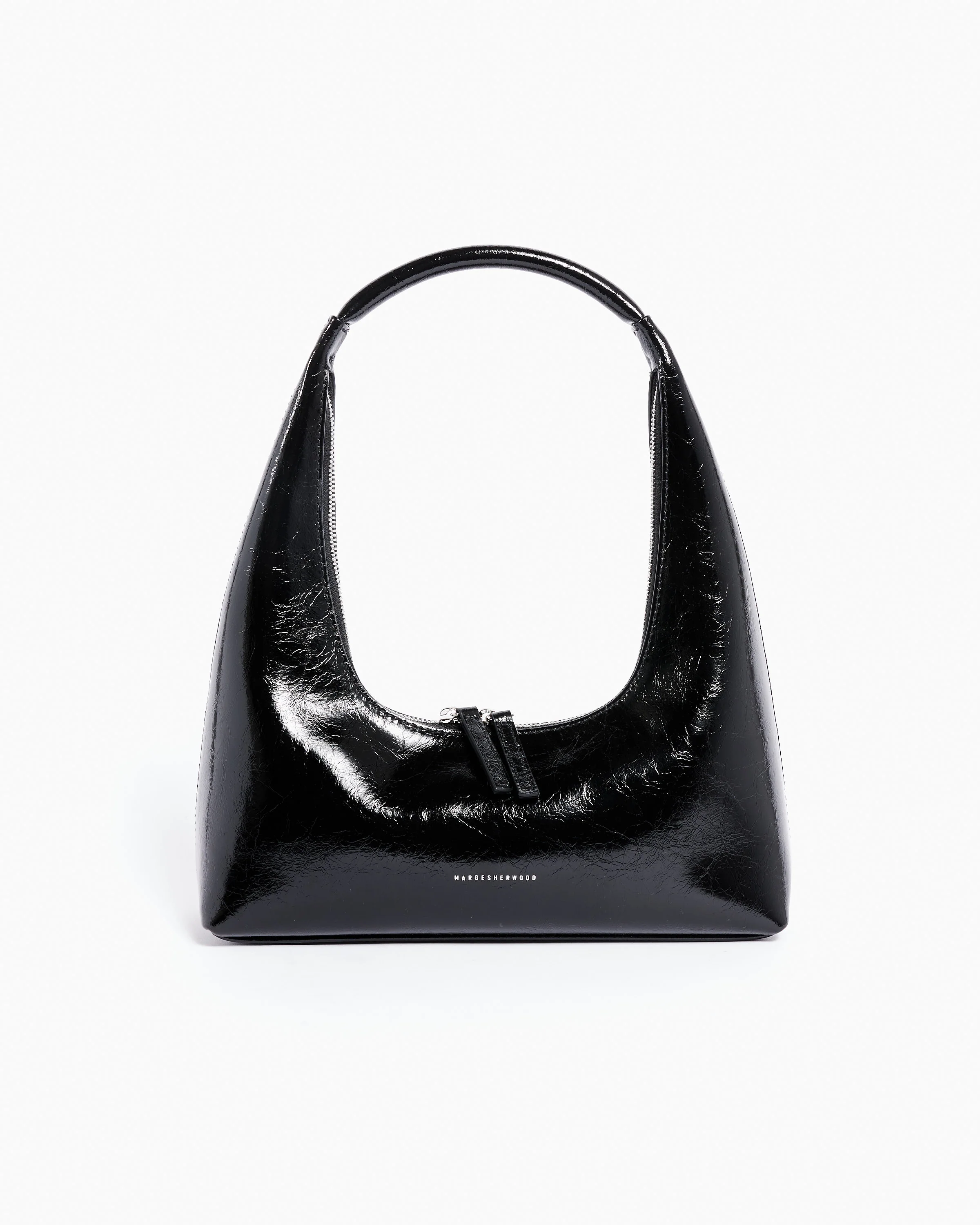 Hobo Shoulder Bag - Black Crinkle