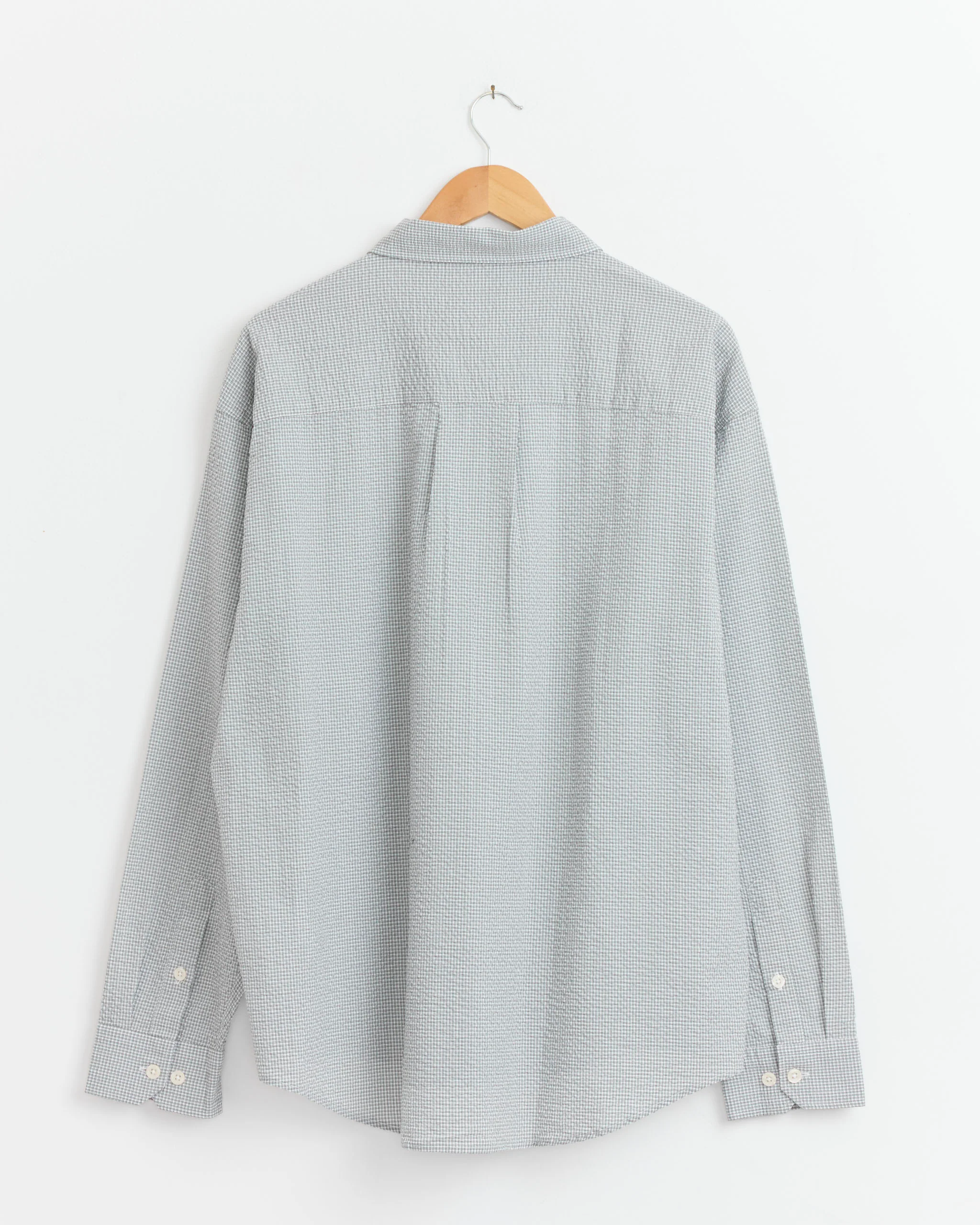 Executive Shirt in Textured Bottle Grey Check - Image 3