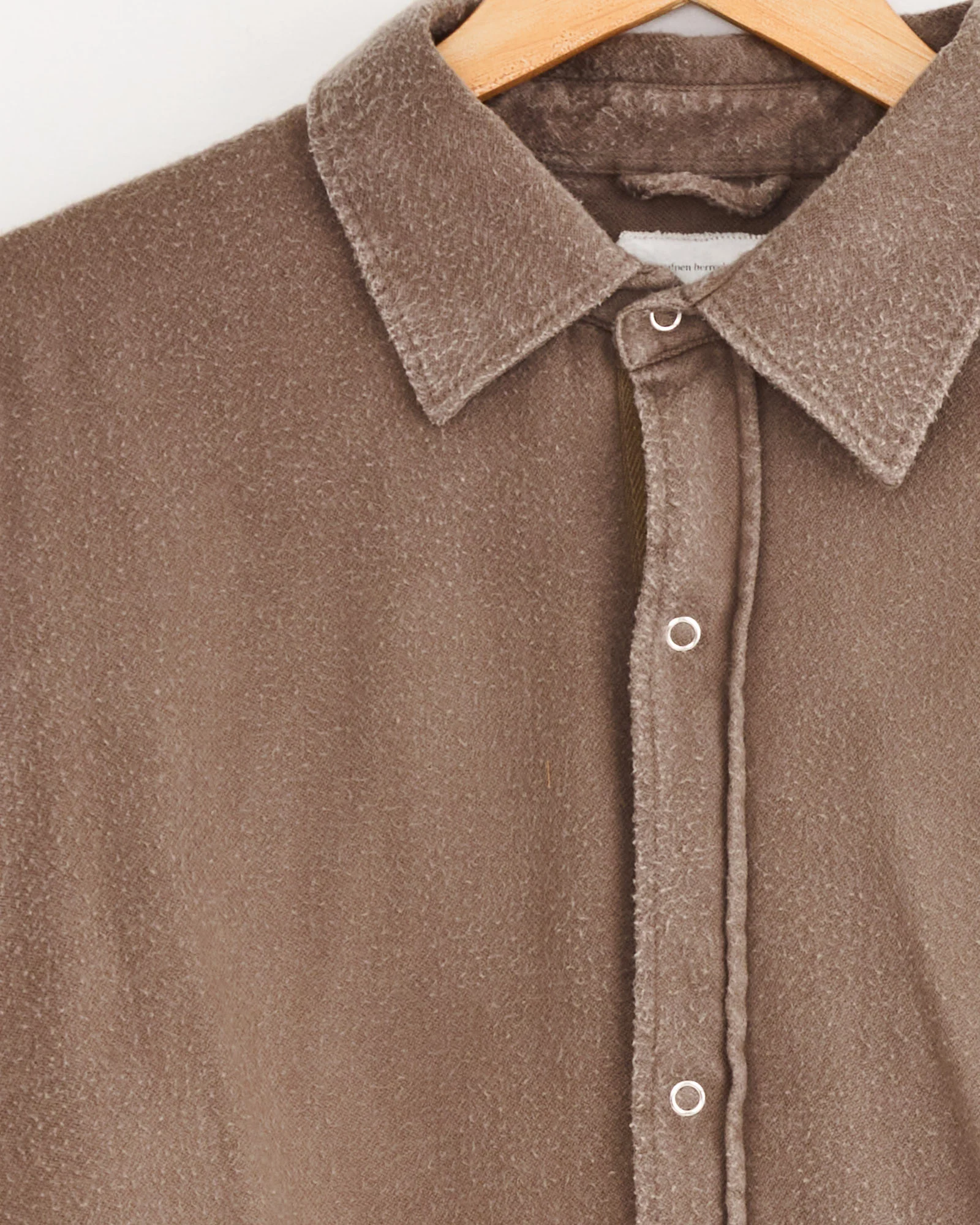 Gambler Shirt in Dark Taupe Fuzz - Image 2