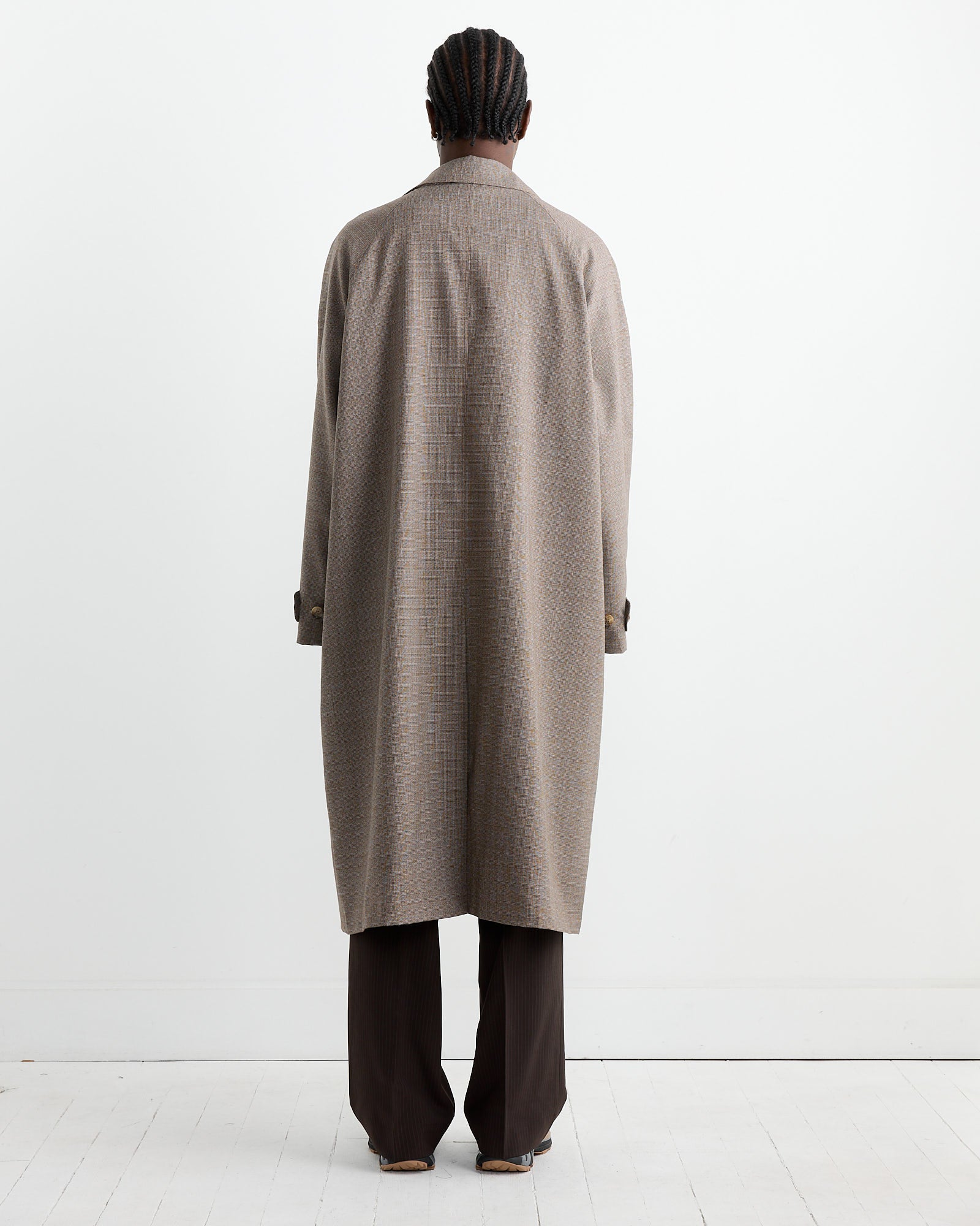 Installation Coat in Brown Glen Check - Image 6