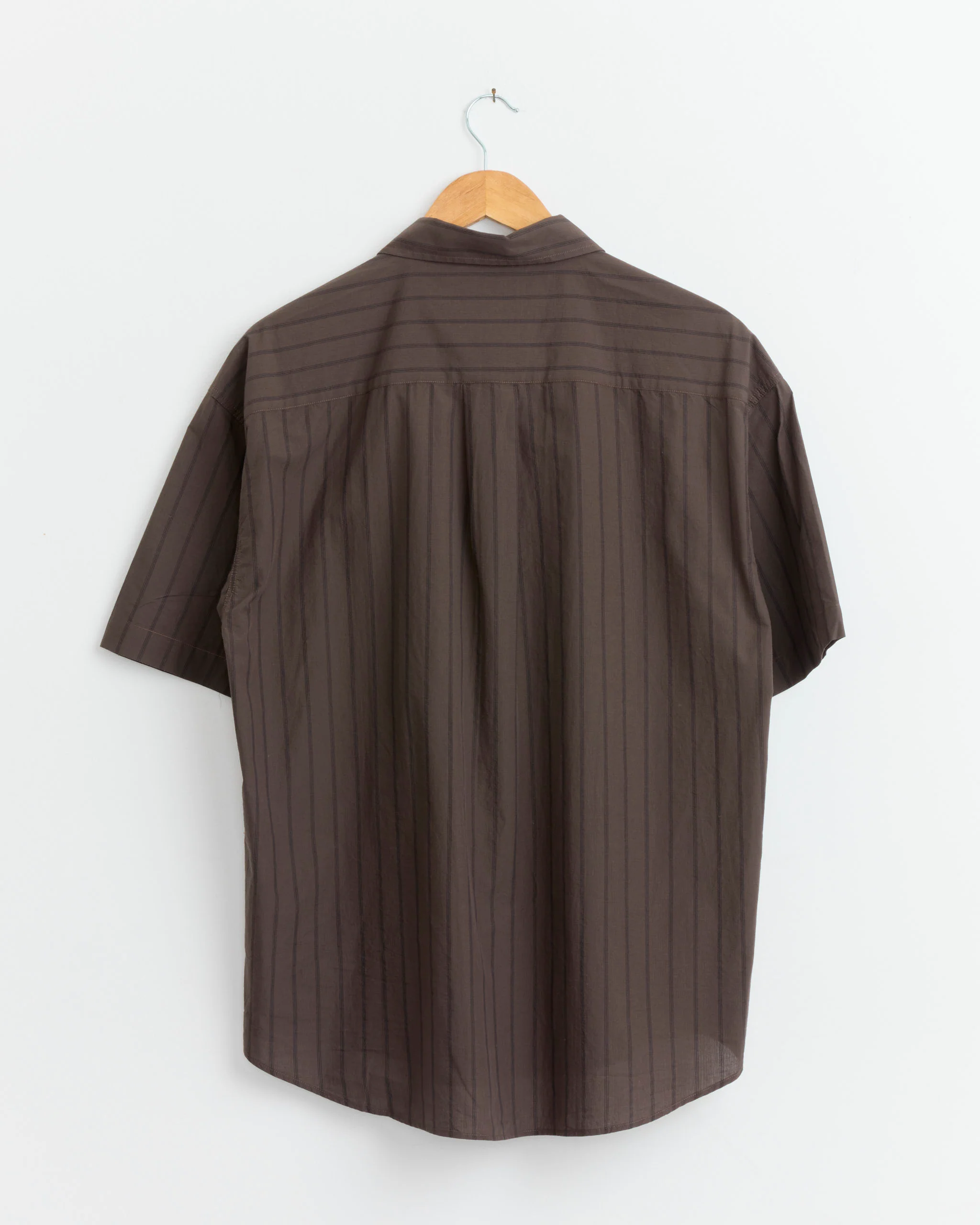 New Input Shirt in Dark Brown Tripe Stripe - Image 3