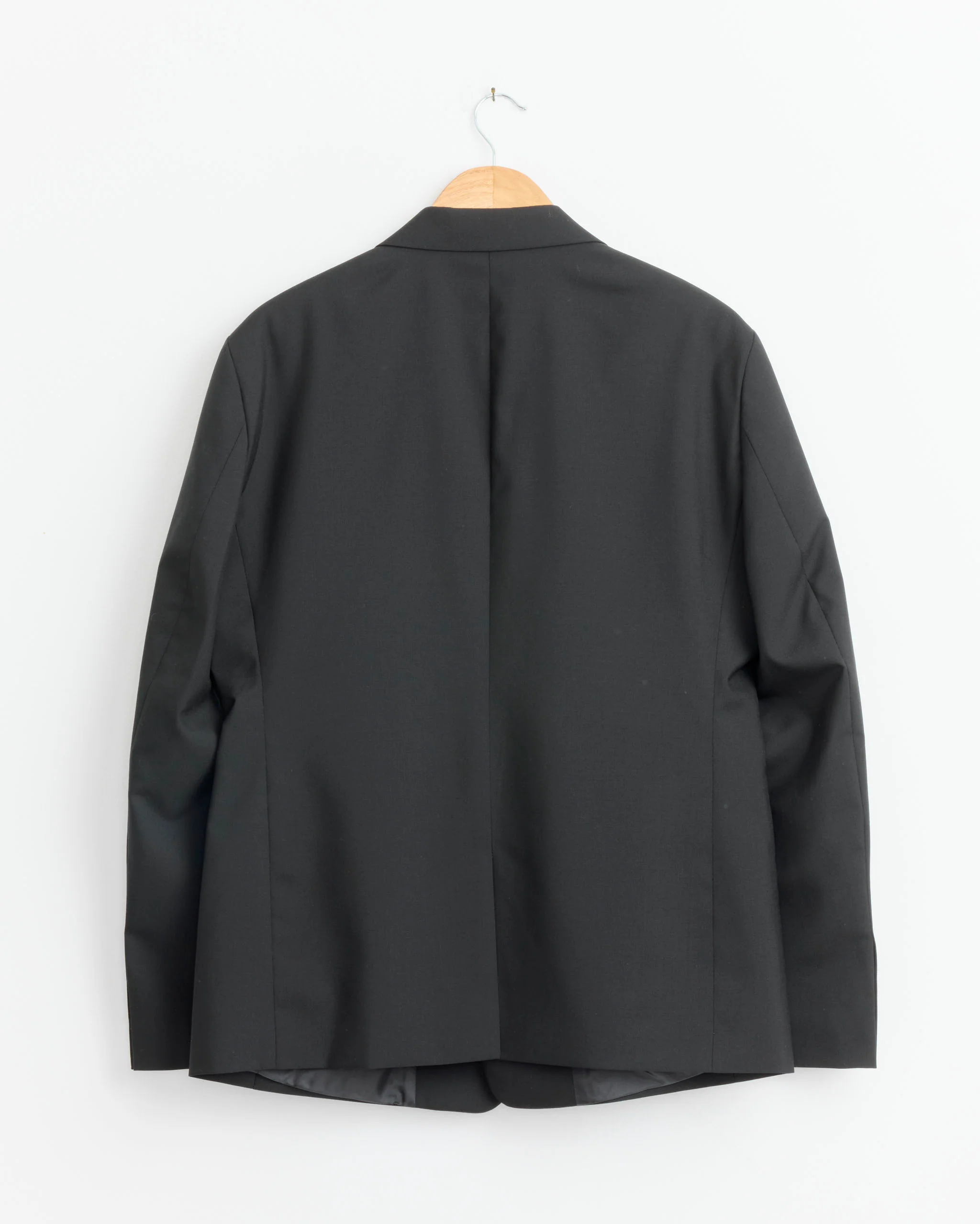Single Breasted Tropical Wool Blazer in Black - Image 3