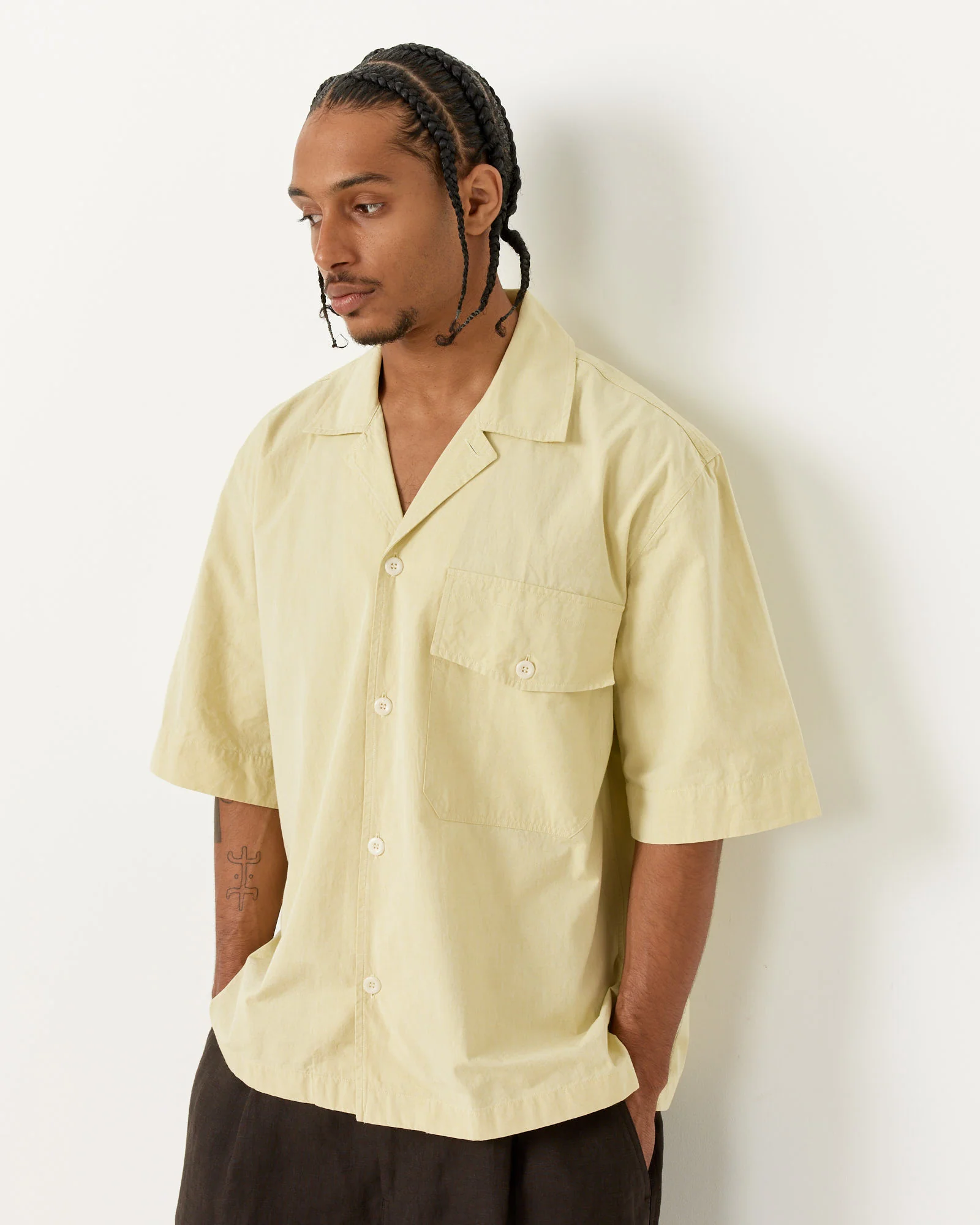 Flap Pocket Shirt in Pale Yellow - Image 4