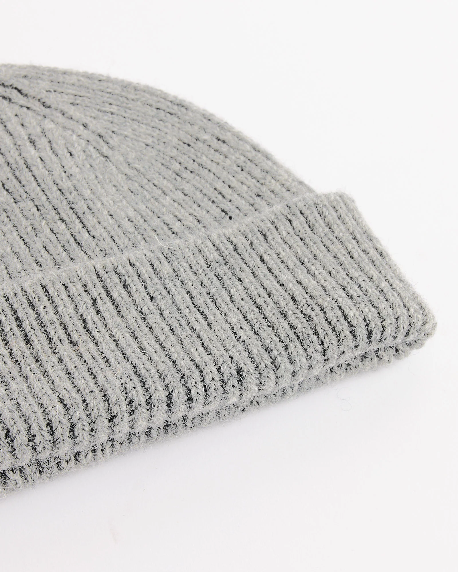 Simple Ribbed Beanie in Grey - Image 2