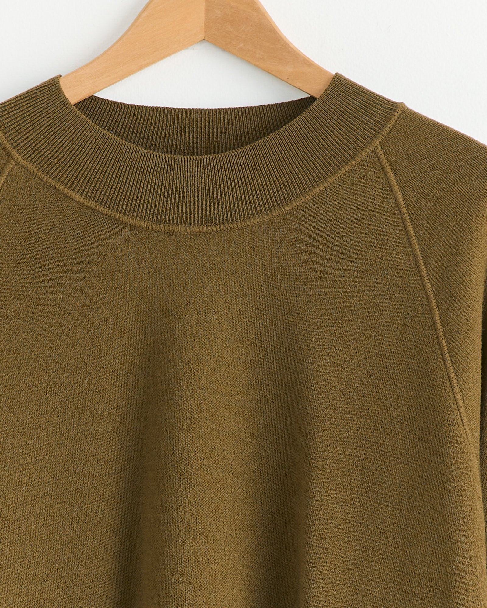 Wide Neck Sweatshirt in Khaki - Image 2