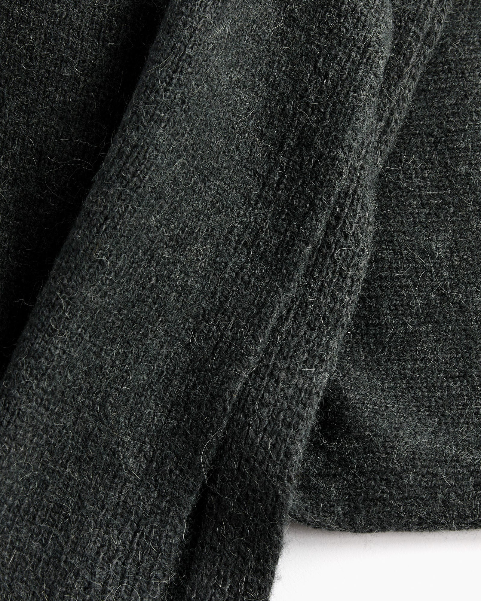Alpaca Blend Knit Scarf in Charcoal - Image 3