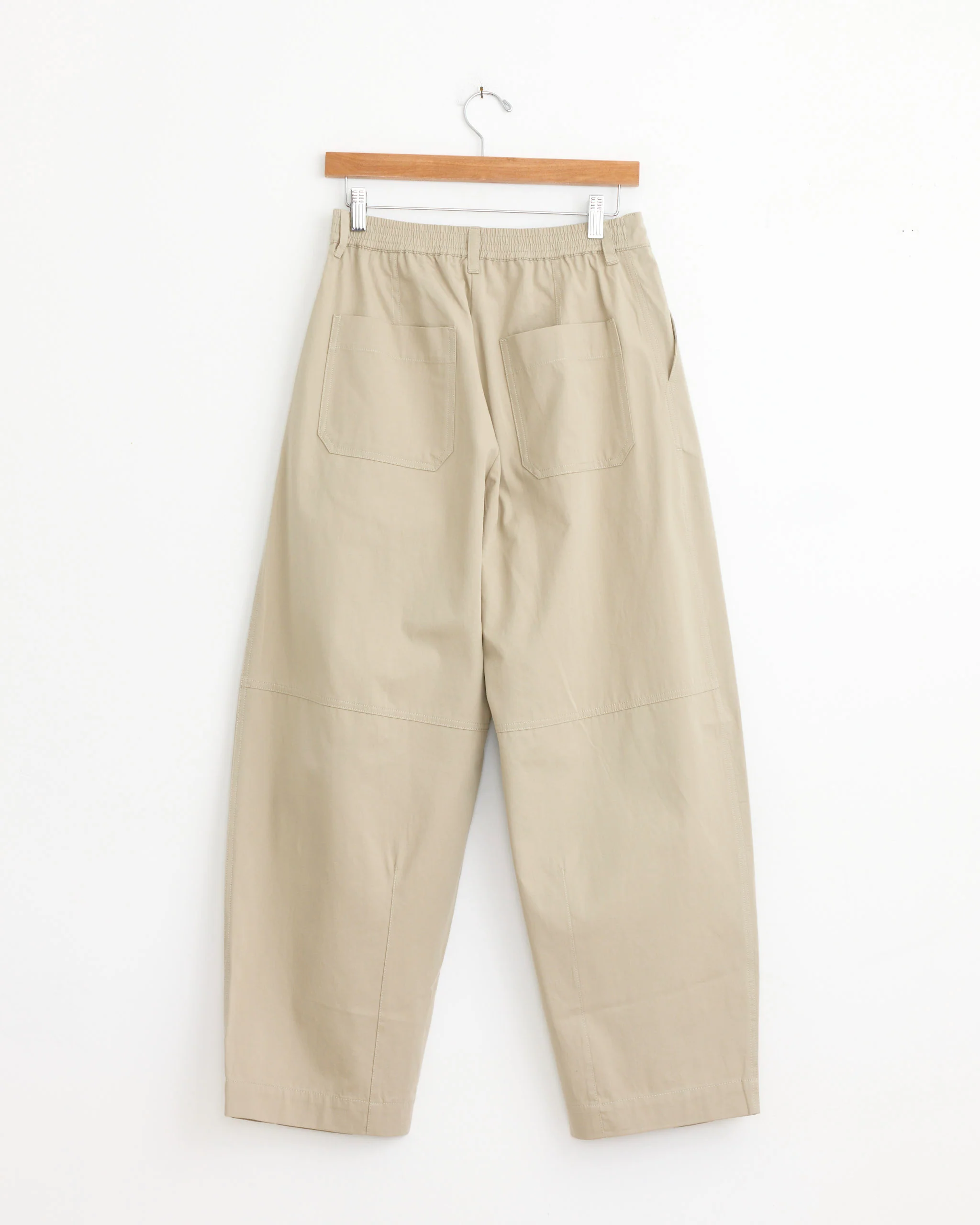 Cotton Barrel Leg Pant in Beige - Image 2