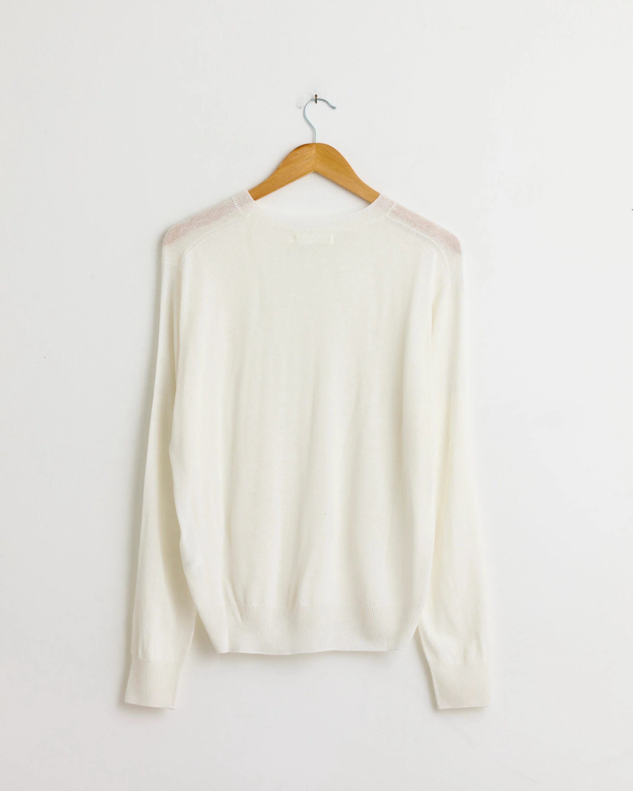 Semi Sheer Knit Top in White - Image 2