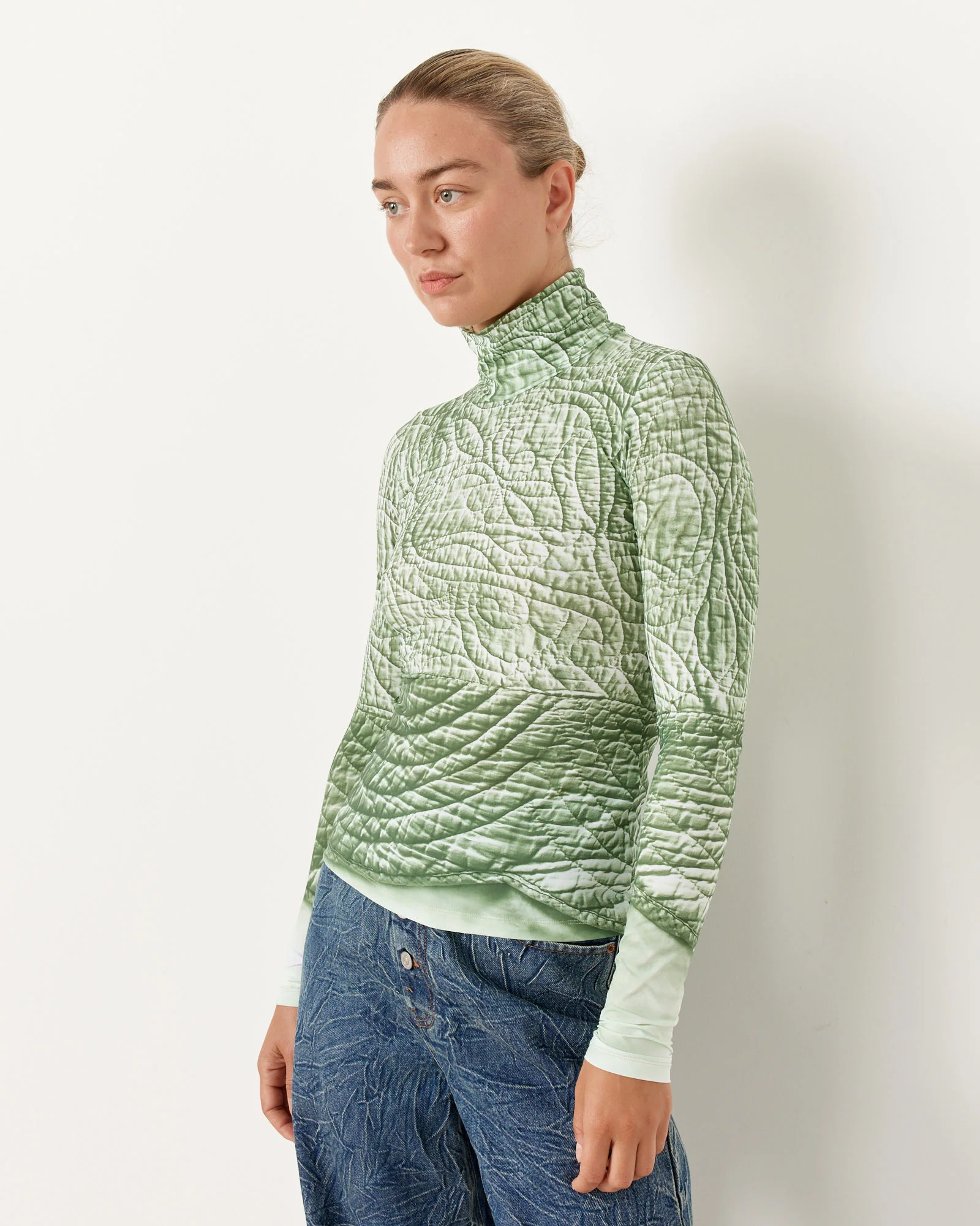 Long-sleeved Top in Green - Image 4