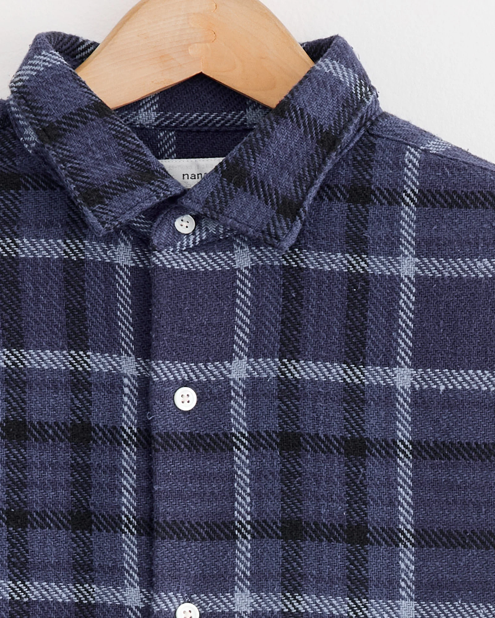 Heavy Flannel Shirt in Navy - Image 2