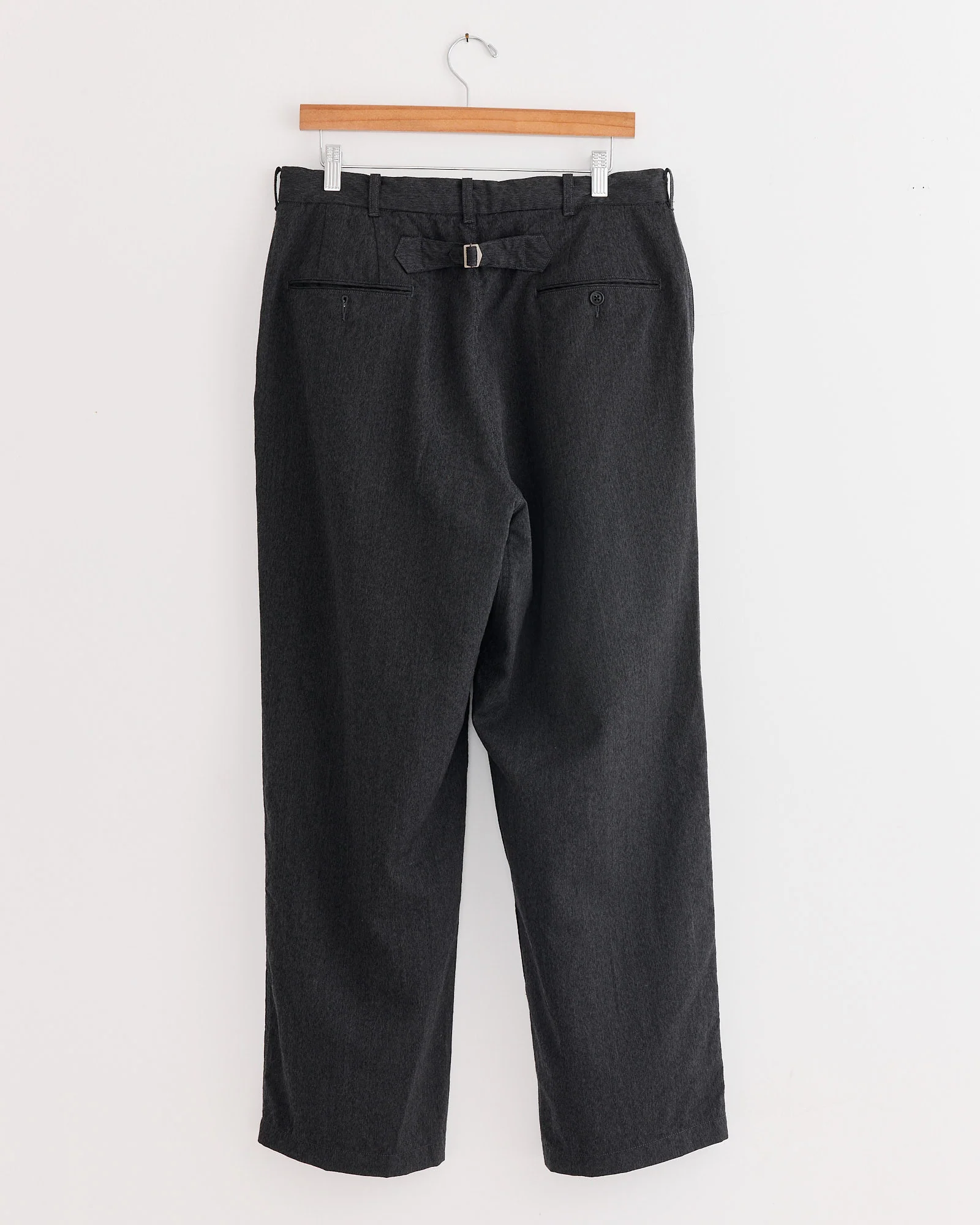 Wool Gabardine Pleat Pant in Charcoal - Image 3