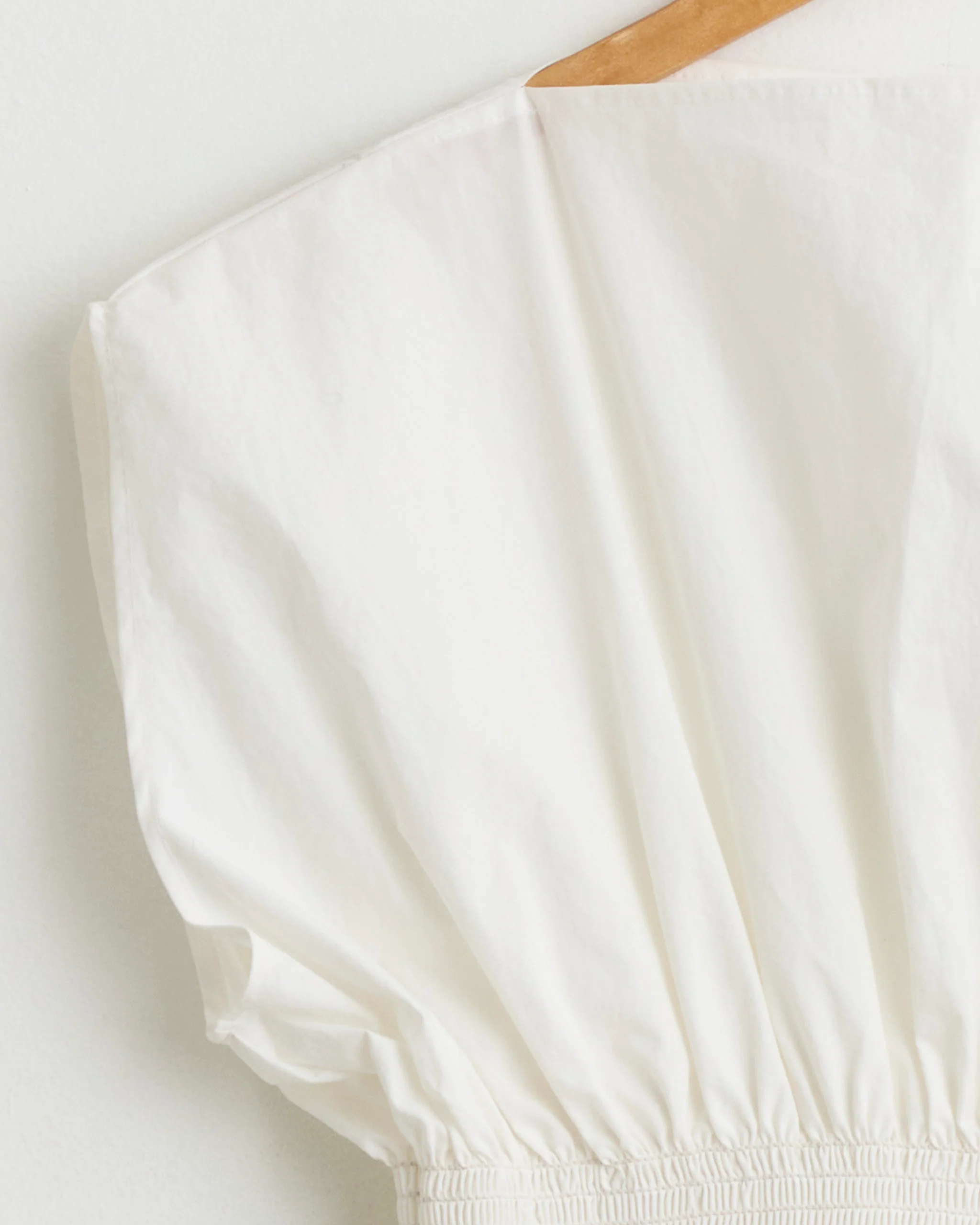 Smocked Sleeveless Top in Chalk - Image 3