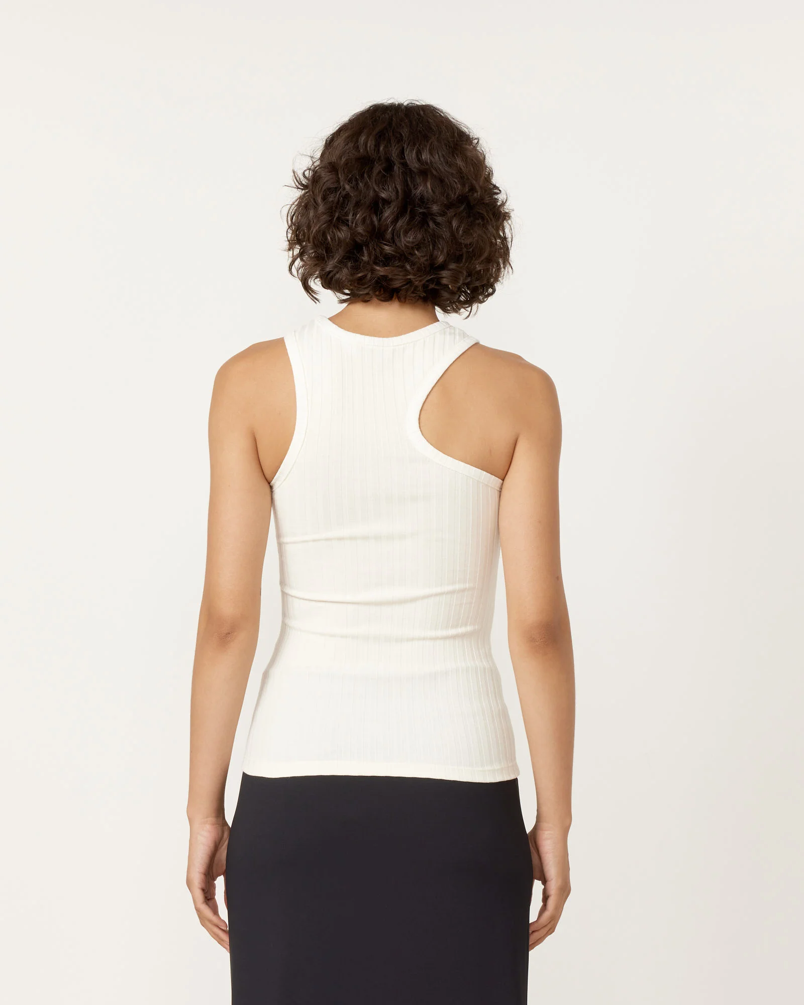 Wide Rib Knit Tank in Ivory - Image 2