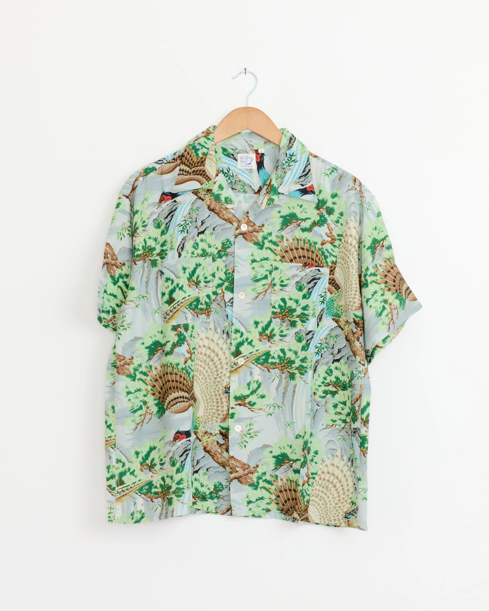 Peacock Garden Hawaiian Shirt in Green