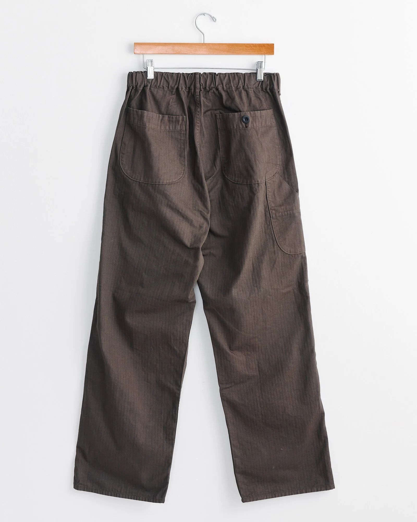Wide Fit French Work Pant in Coffee Brown - Image 3