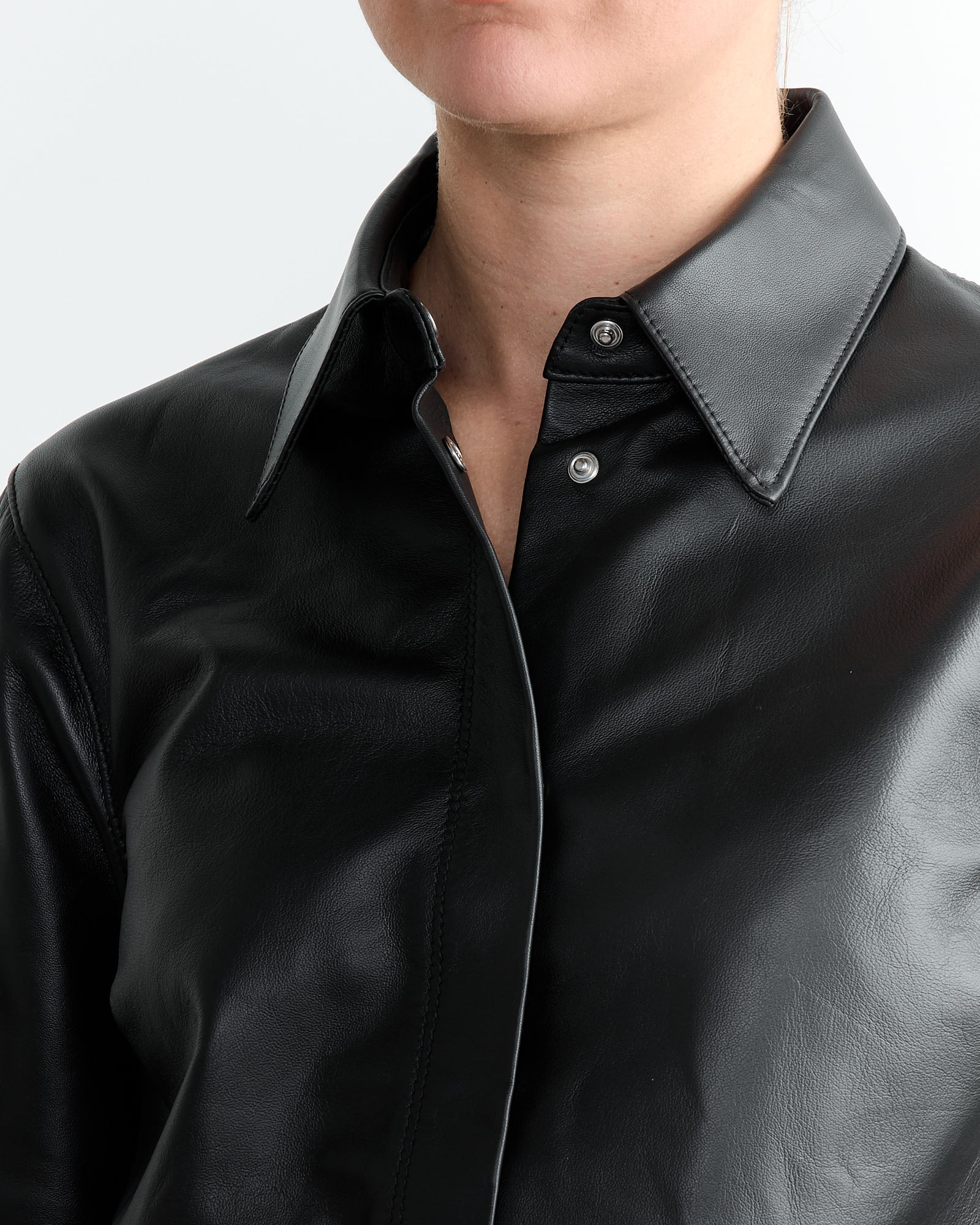 Auto Leather Shirt in Black - Image 3