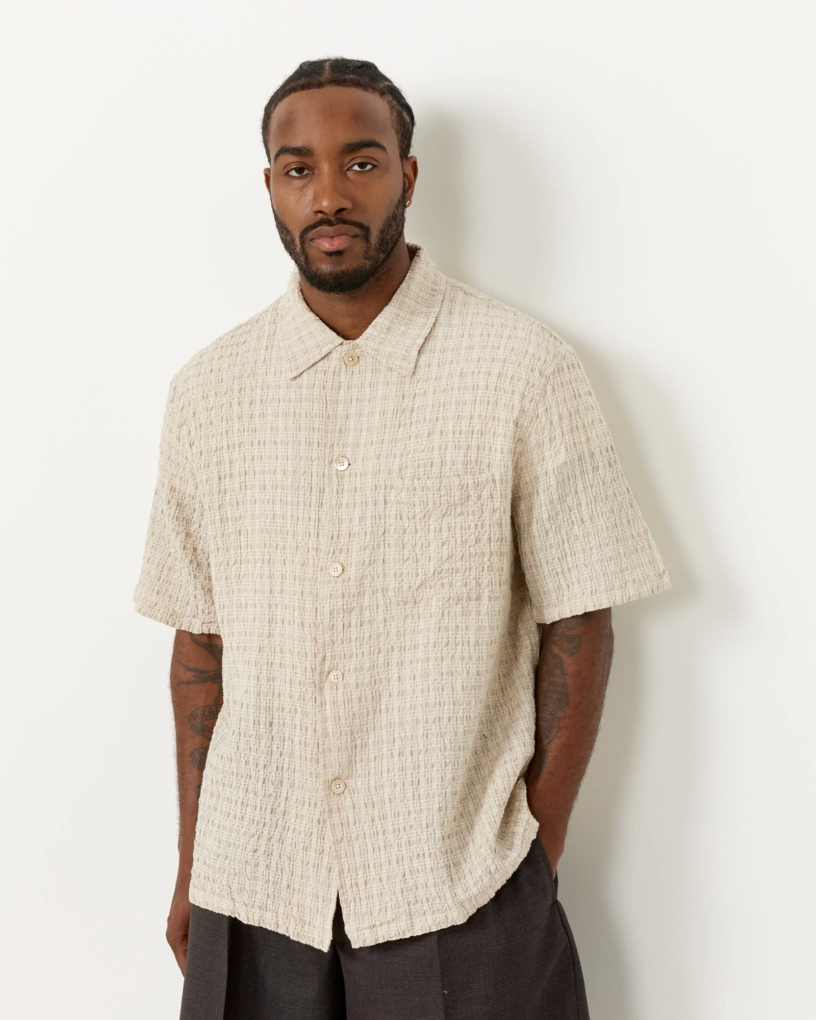 Box Shirt in Light Authentic Seersucker - Image 3