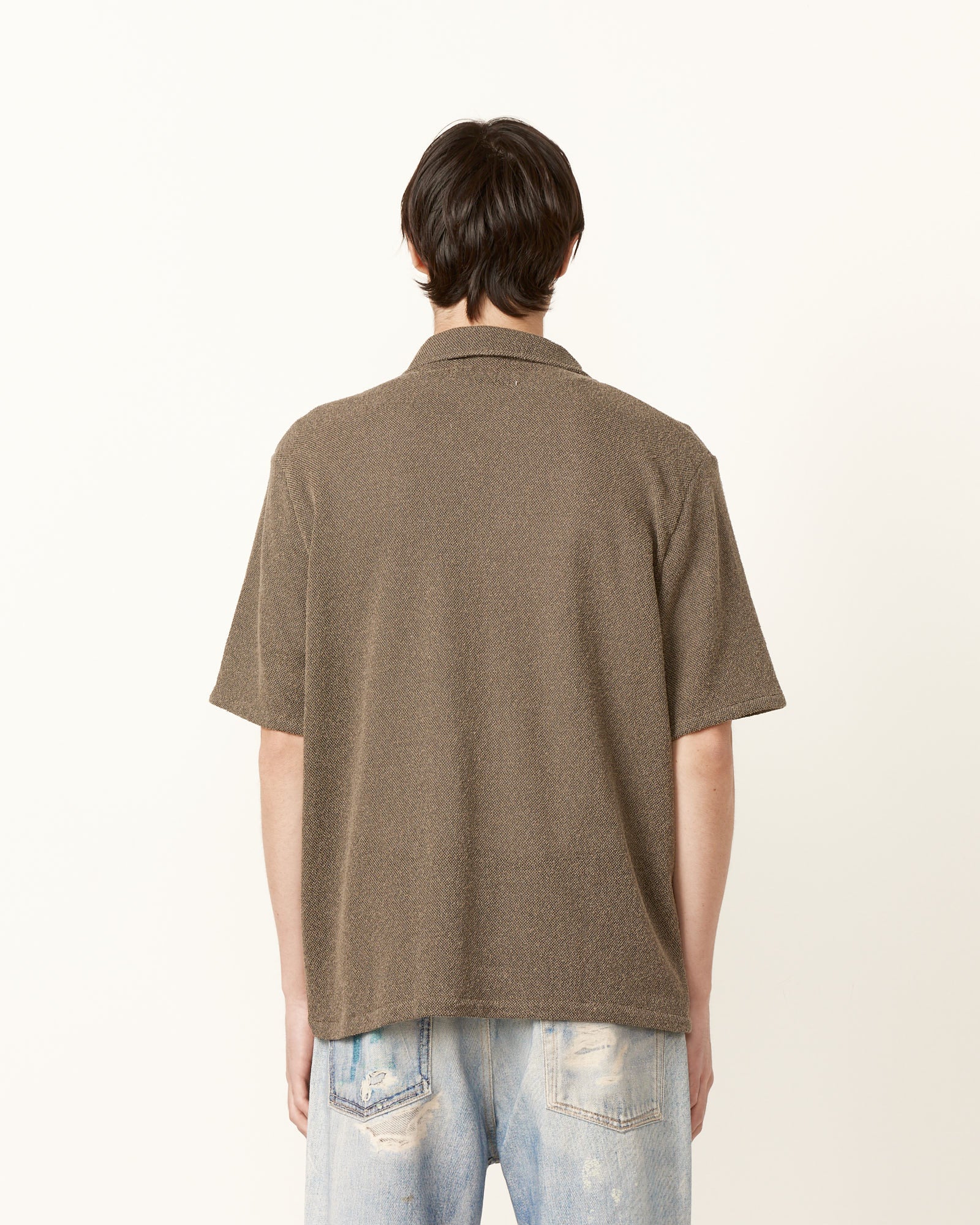Box Short Sleeve Shirt in Muck Boucle - Image 5