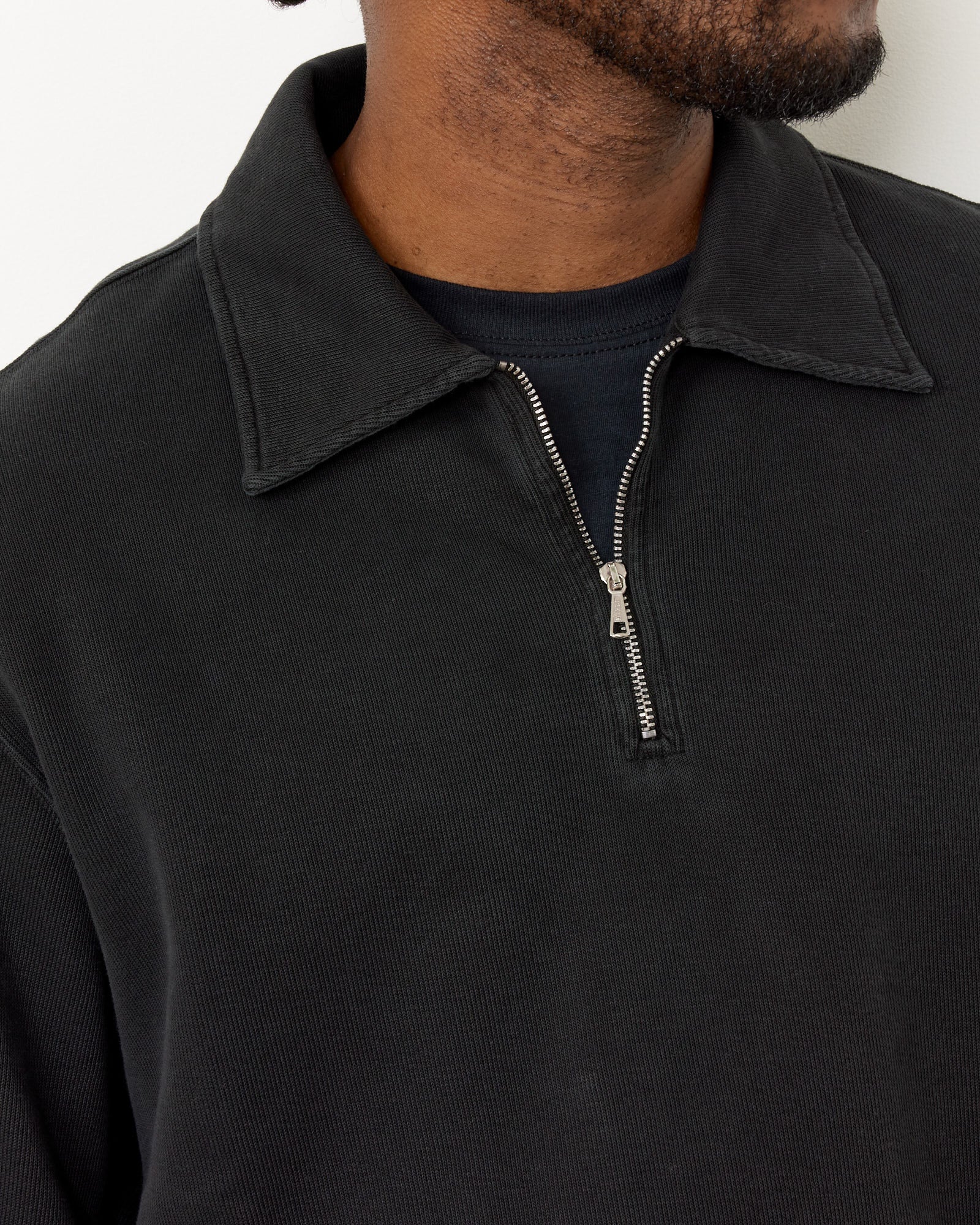 Lad Sweatshirt in Worn Black Athletic rib - Image 4