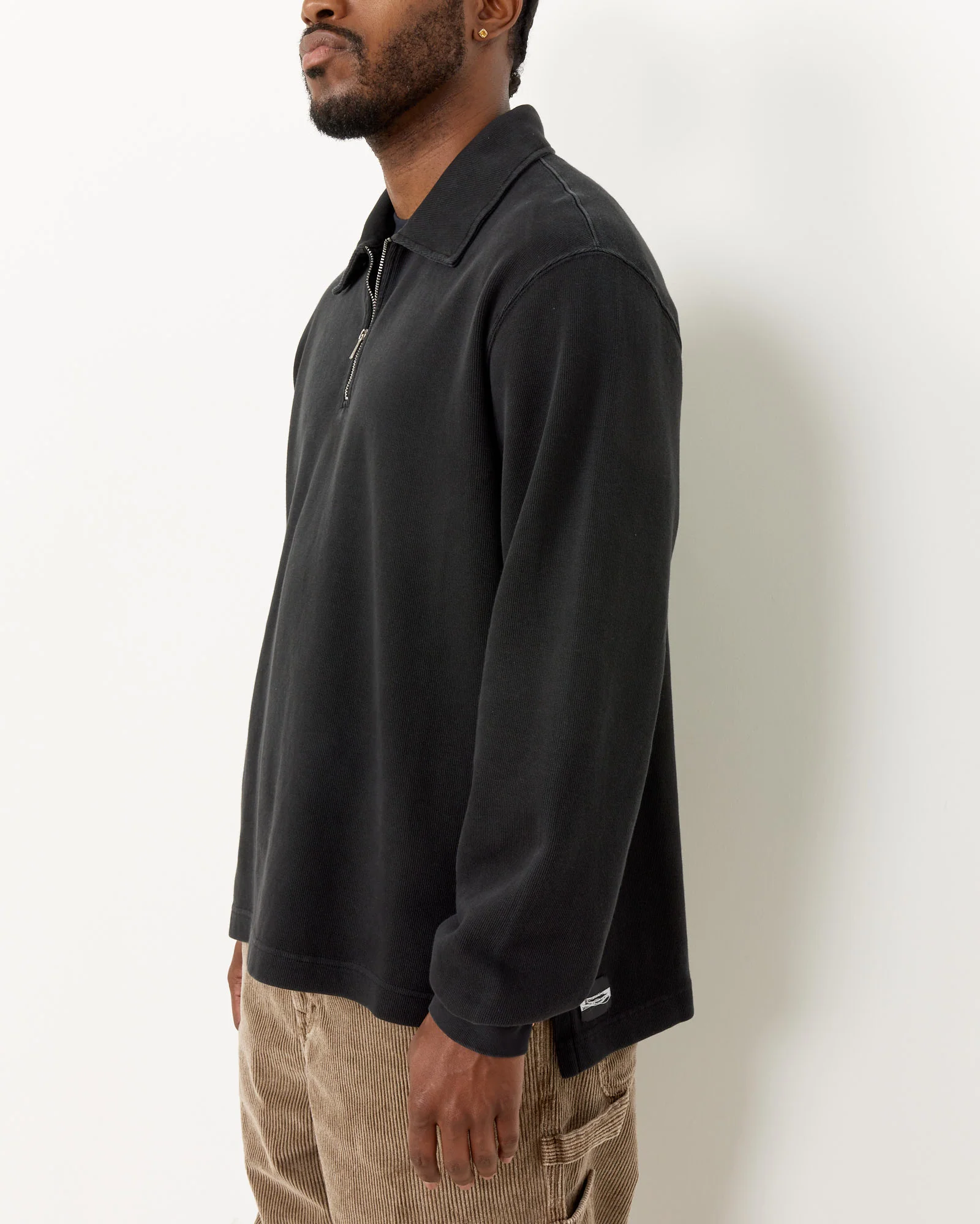 Lad Sweatshirt in Worn Black Athletic rib - Image 5