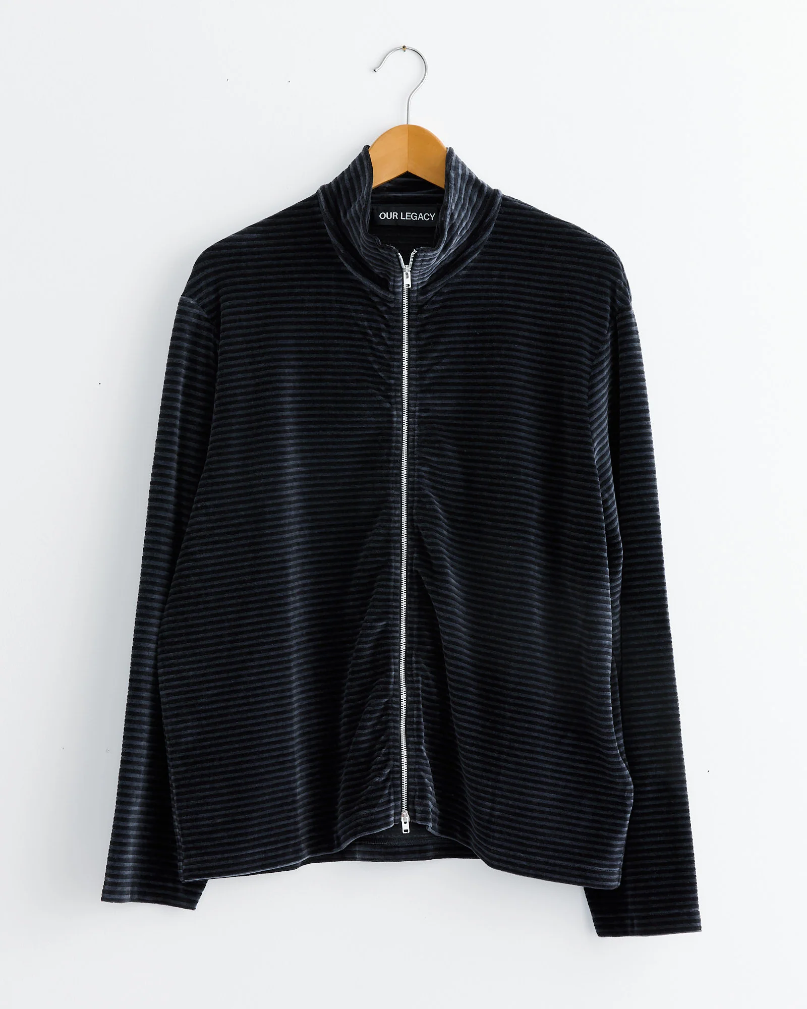 Shrunken Full Zip Polo in Phantom Stripe