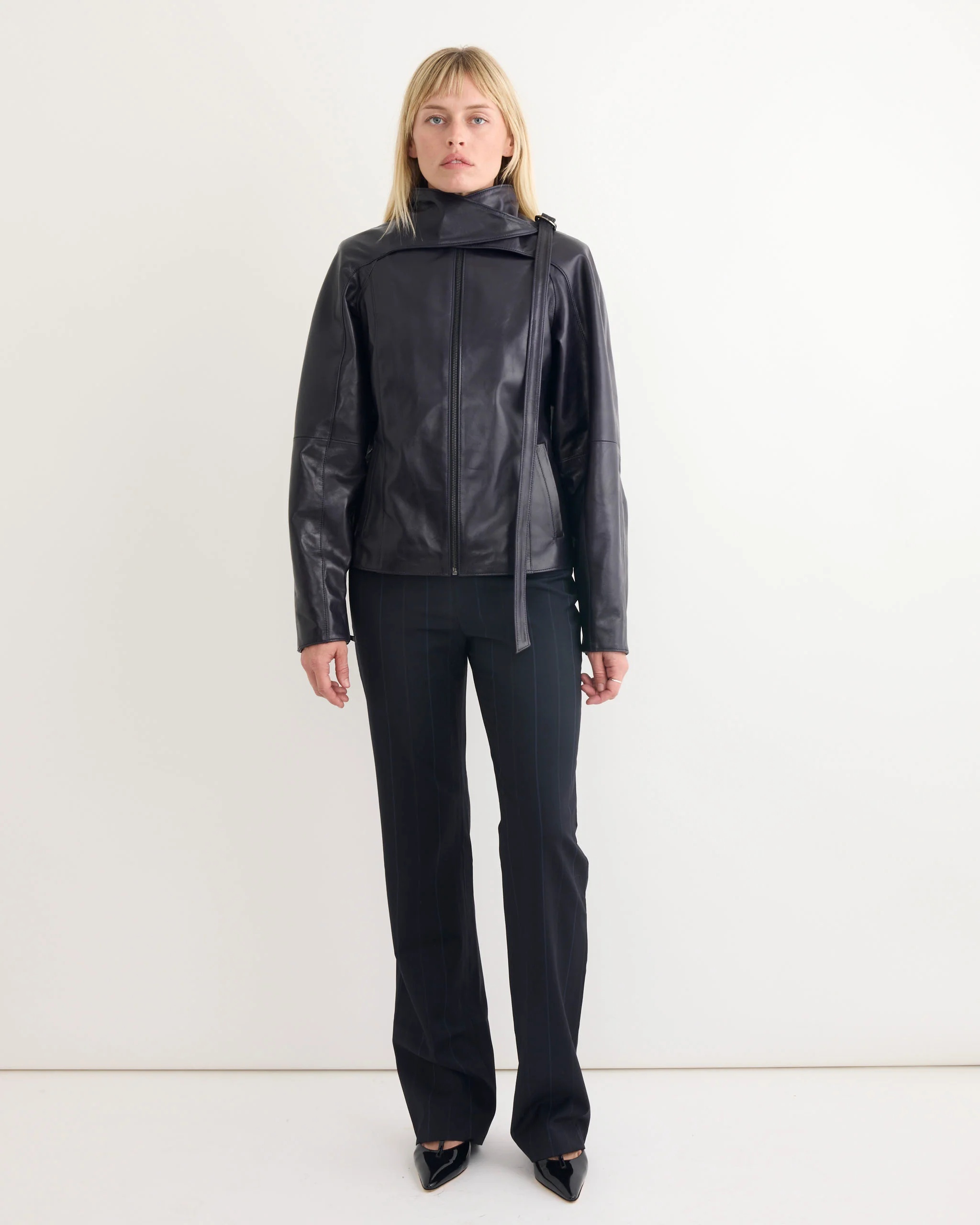 Plomy Leather Jacket in Black - Image 2