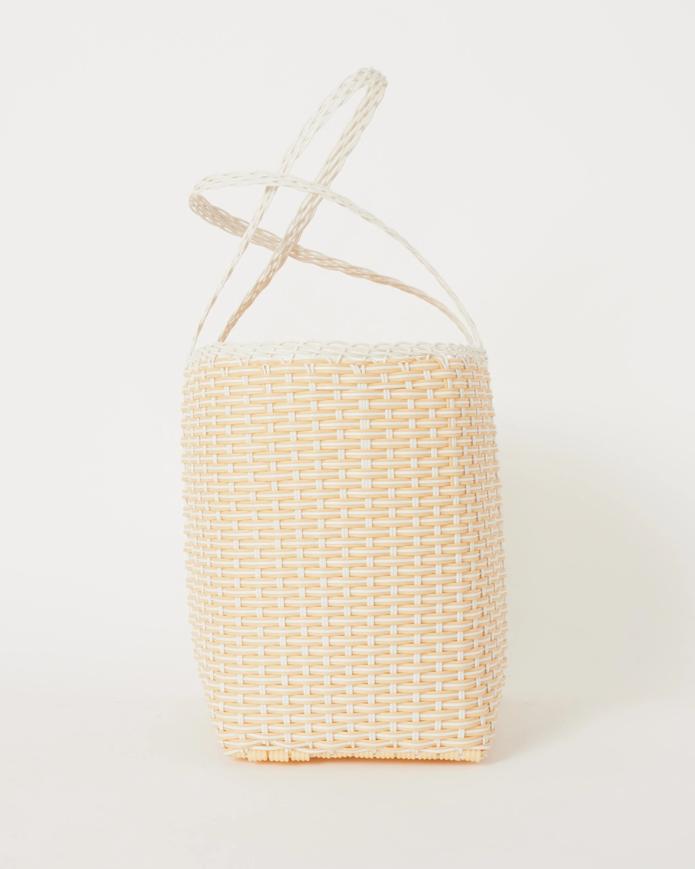 Medium Trama Tote Bag in White + Cream - Image 7