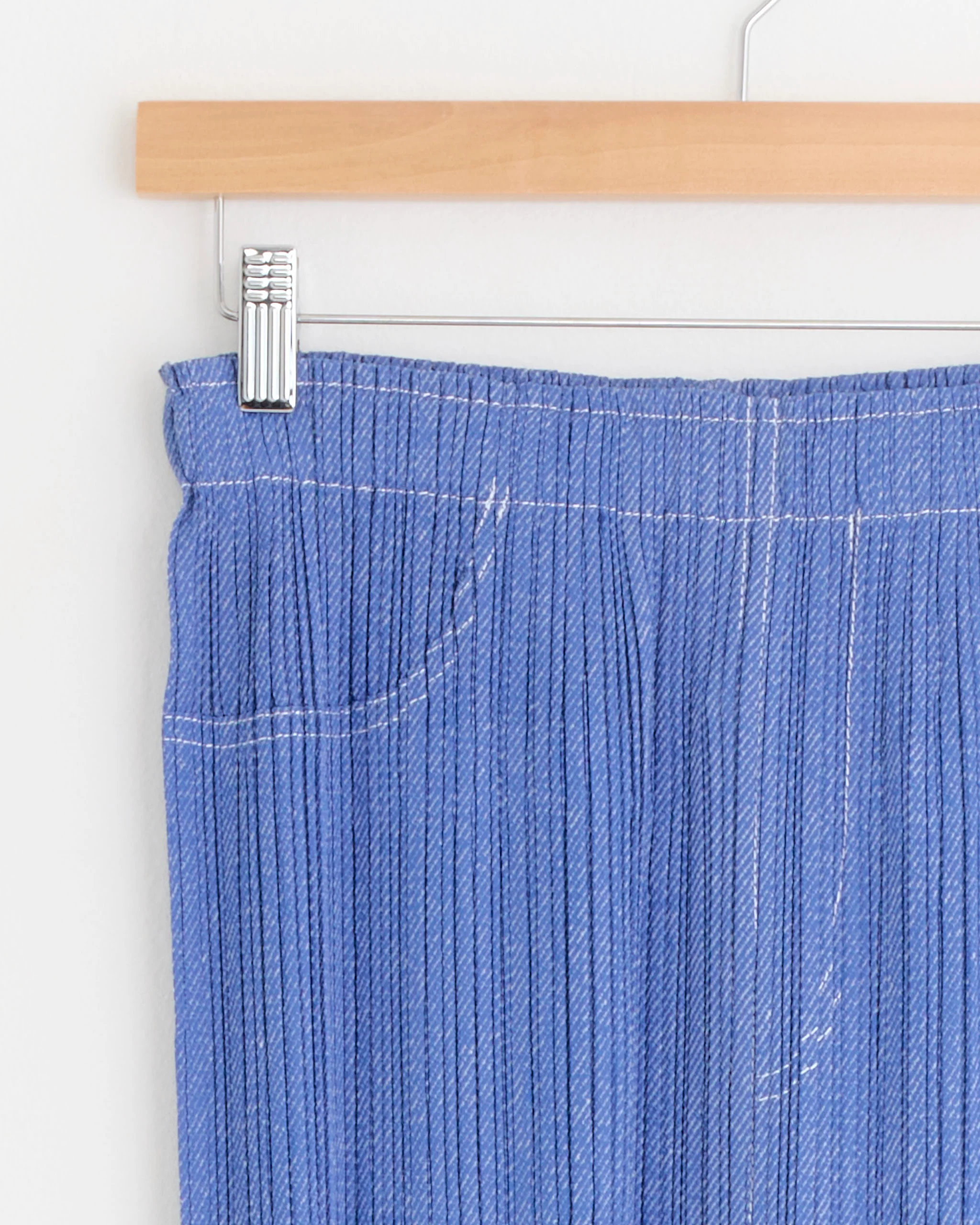 Cotton Denim Skirt in Blue - Image 3
