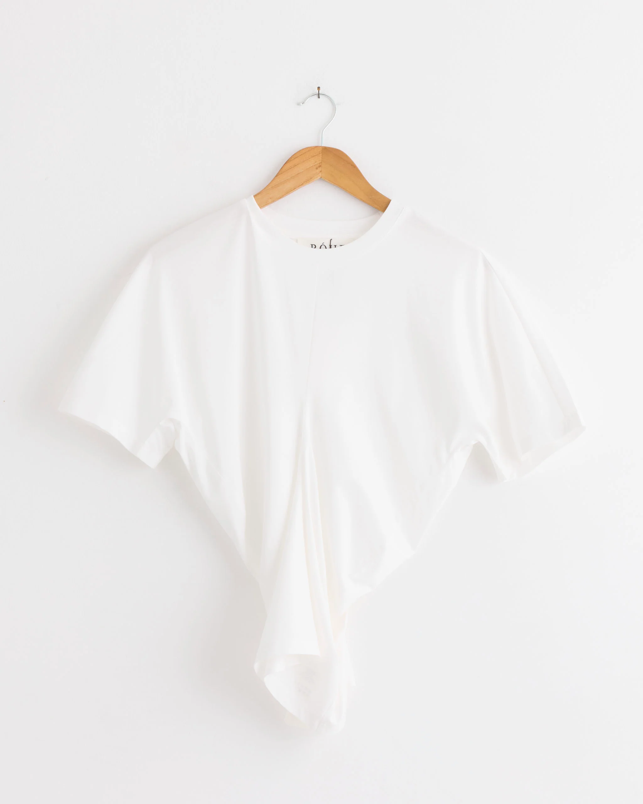 Draped T-Shirt in Off White