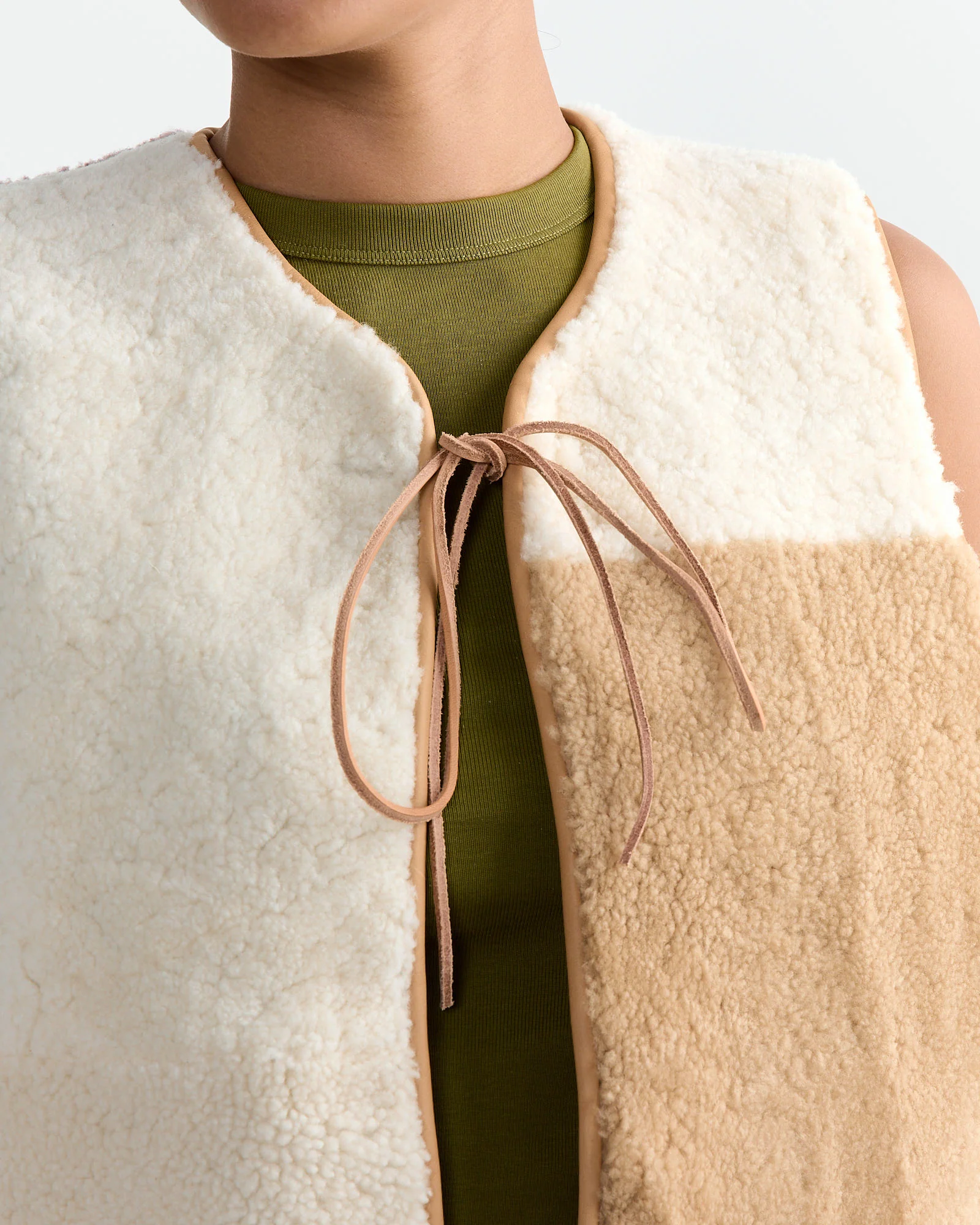 Gilet Patchwork Vest in Natural/Lilac - Image 6