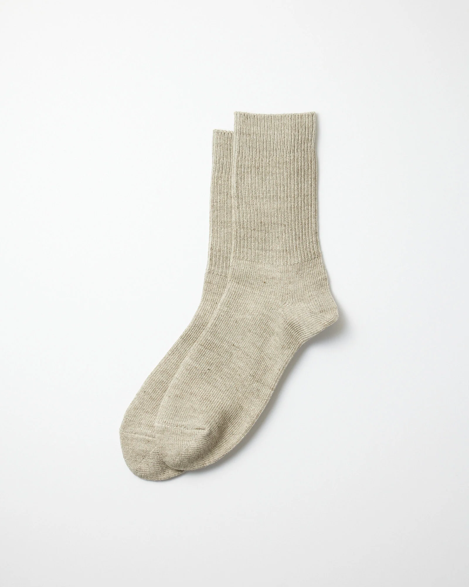 1427 Daily 3 Pack Ribbed Crew Socks in Ecru/Gray - Image 2
