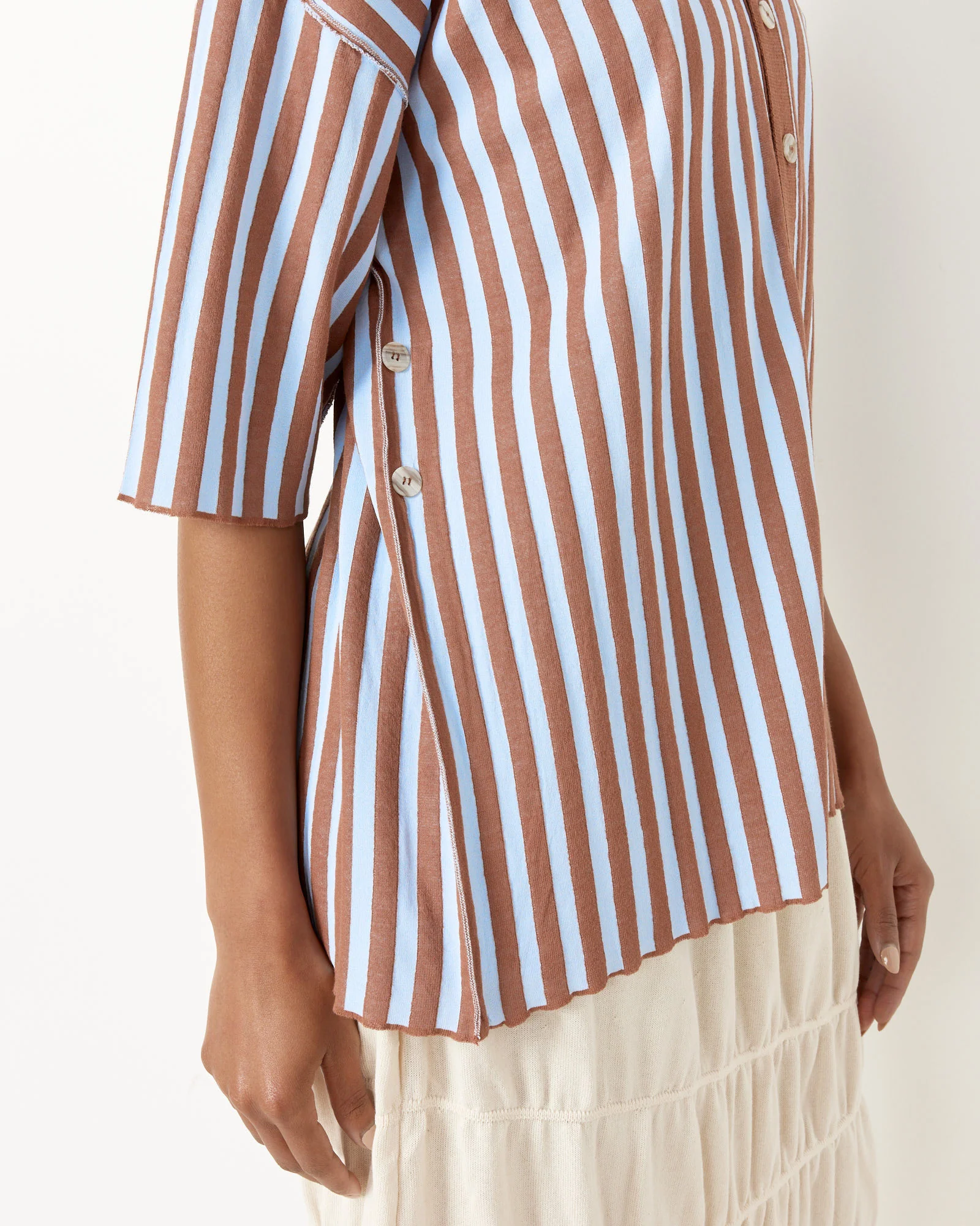 Tatami Shirt in Celeste/Chestnut - Image 3