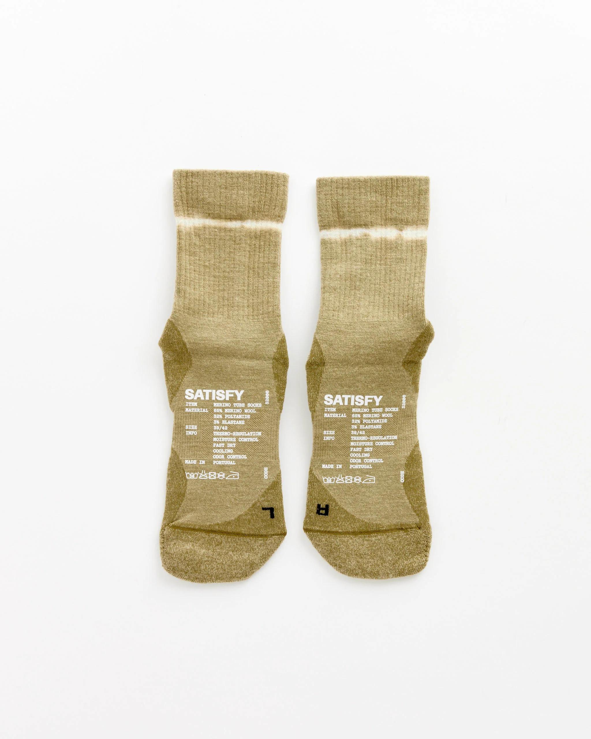 Merino Nylon Tube Socks in Tie Dye Covert Green
