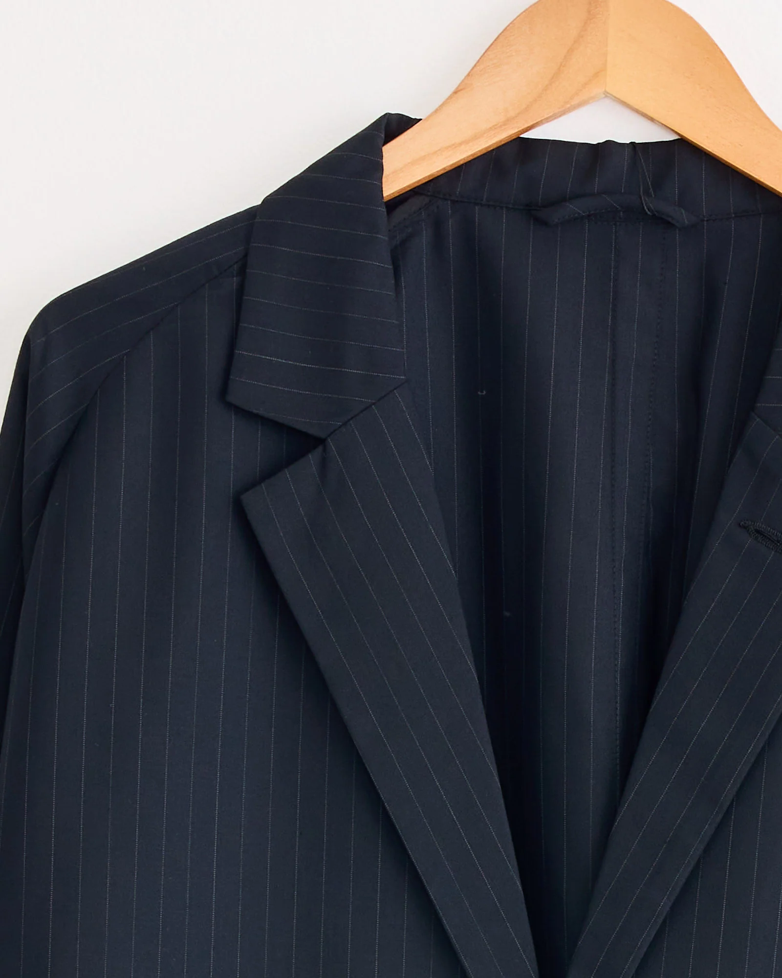 Veste Tropical Wool Two Button Jacket in Black Stripe - Image 2