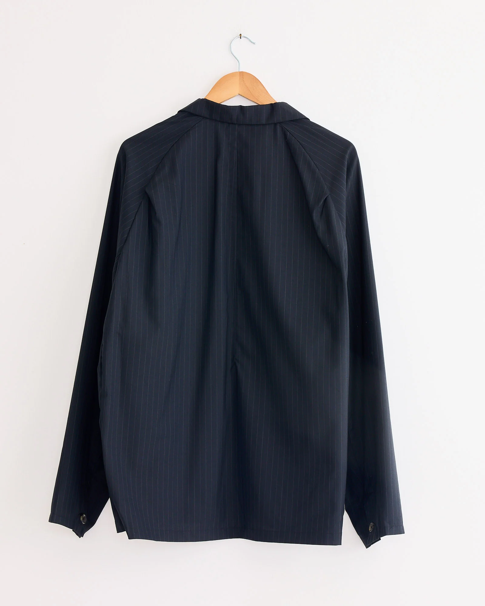 Veste Tropical Wool Two Button Jacket in Black Stripe - Image 3