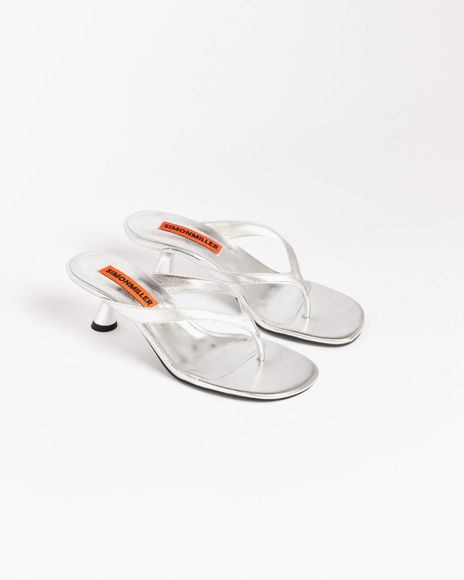 Beep Thong Heel in Silver - Image 3