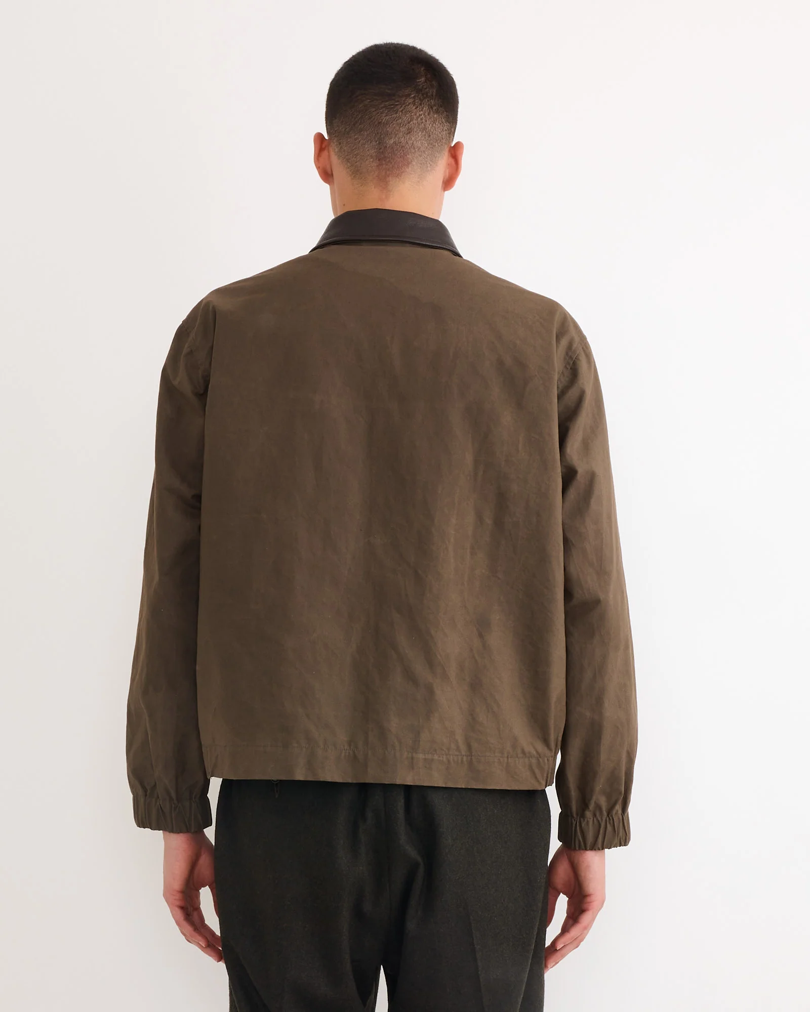 Blakey Jacket in Waxed Cotton Olive - Image 2