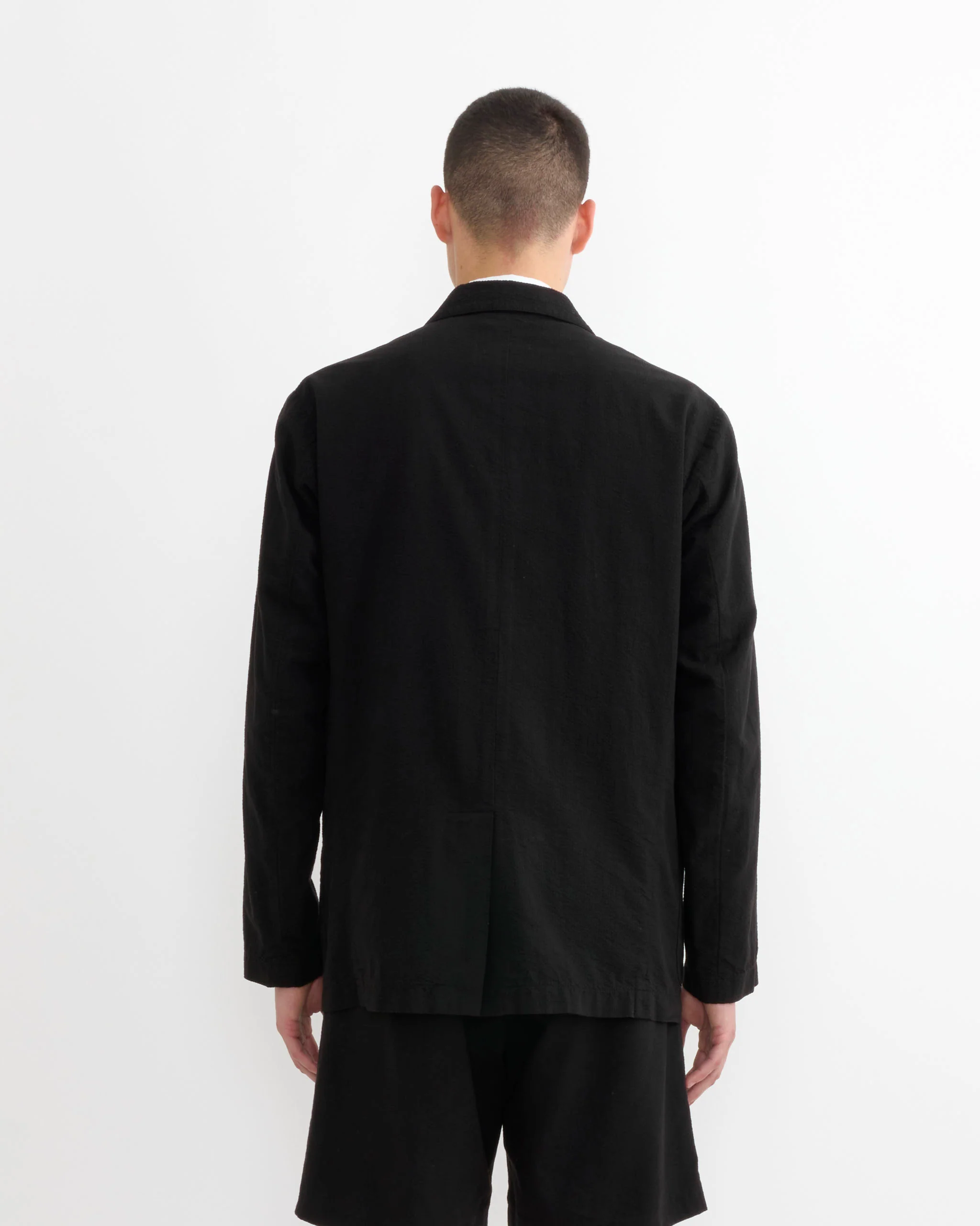 Blazer in Japanese Seersucker Black - Image 5