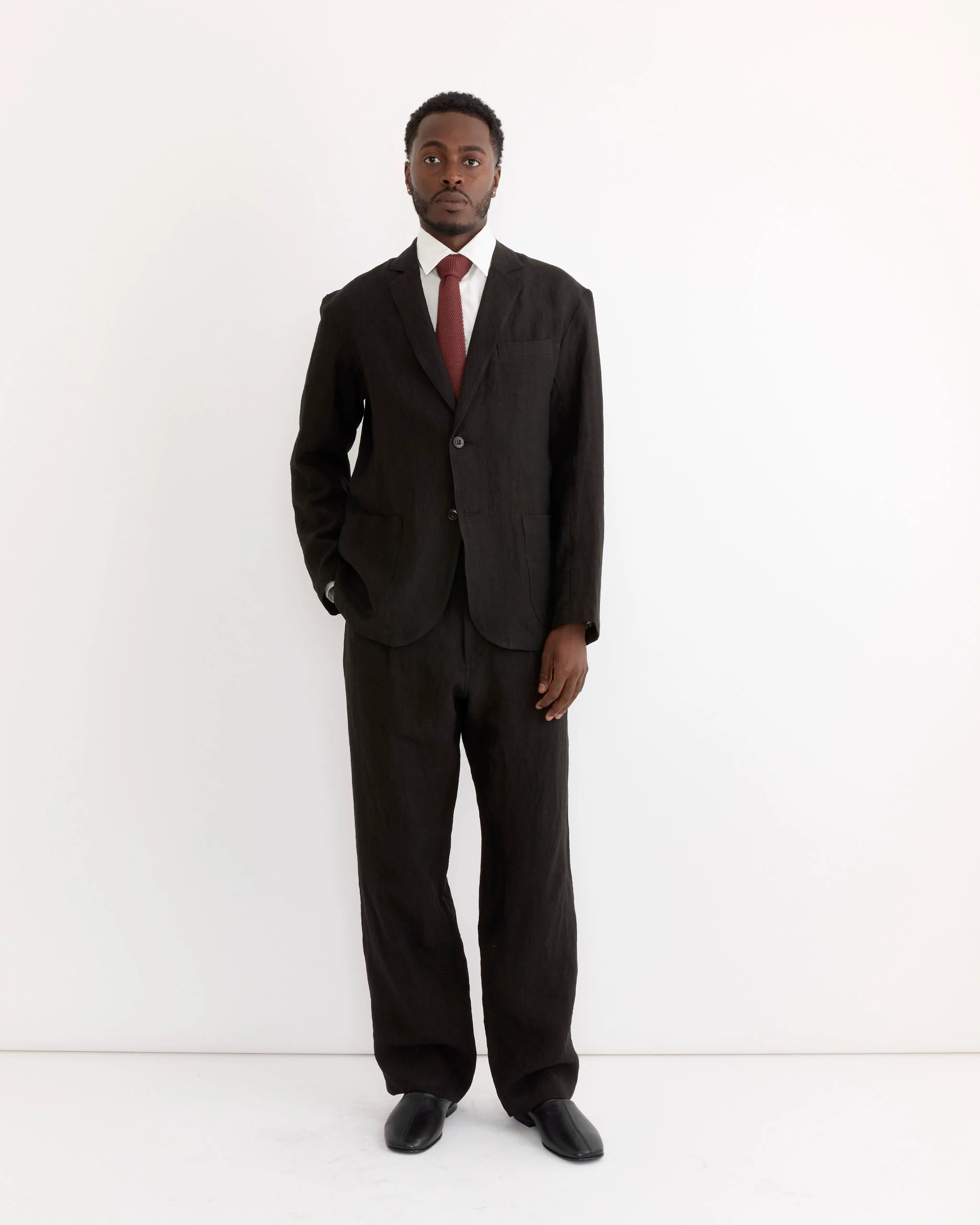 Blazer in Sun Dried Linen Black - Image 3