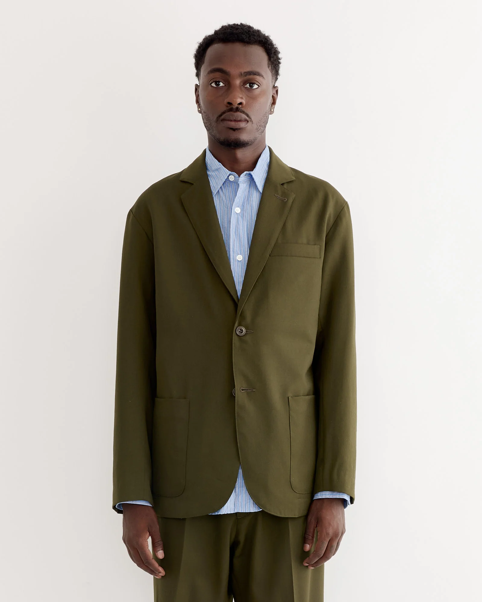 Blazer in Wool Gabardine Moss