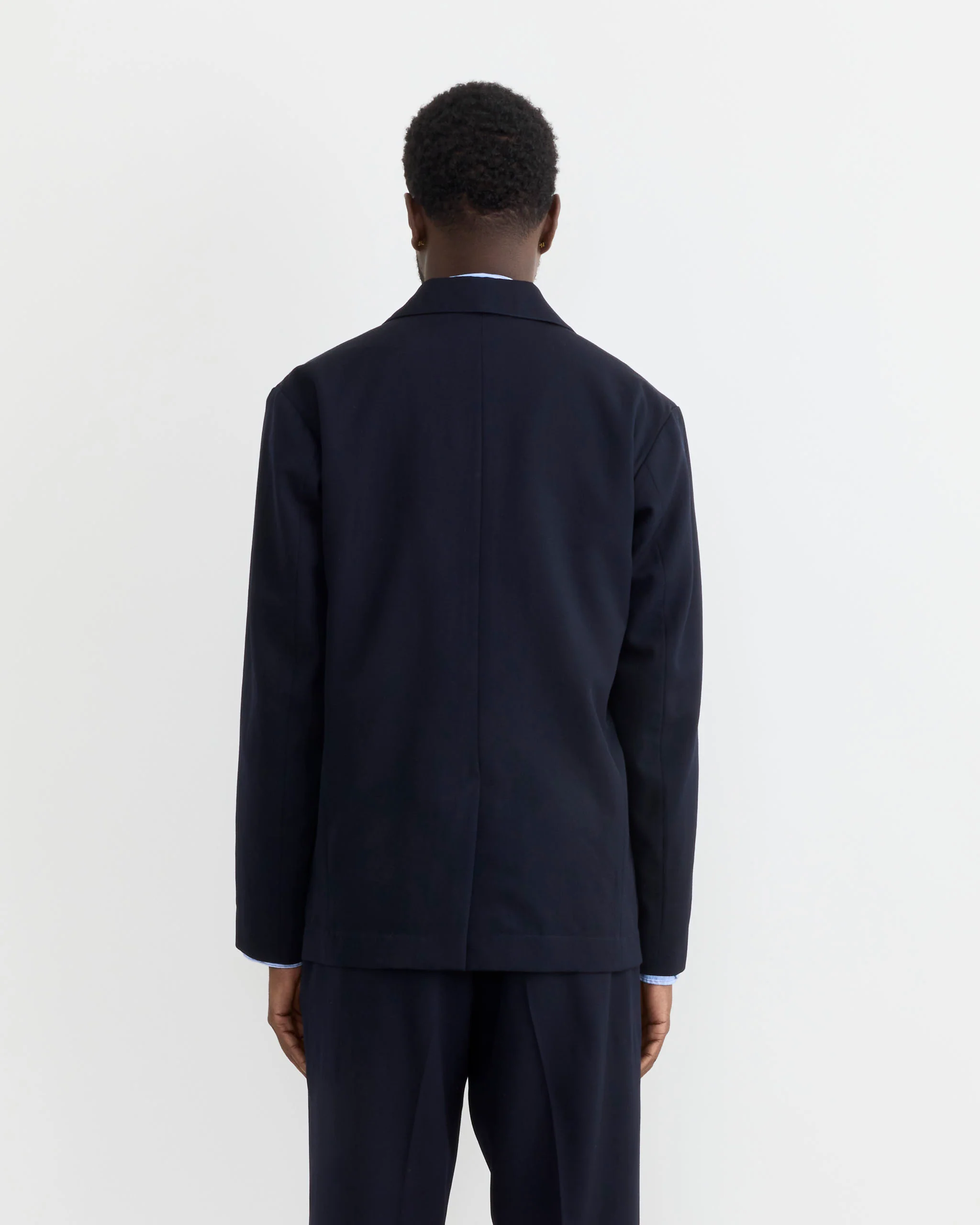 Blazer in Wool Gabardine Navy - Image 5