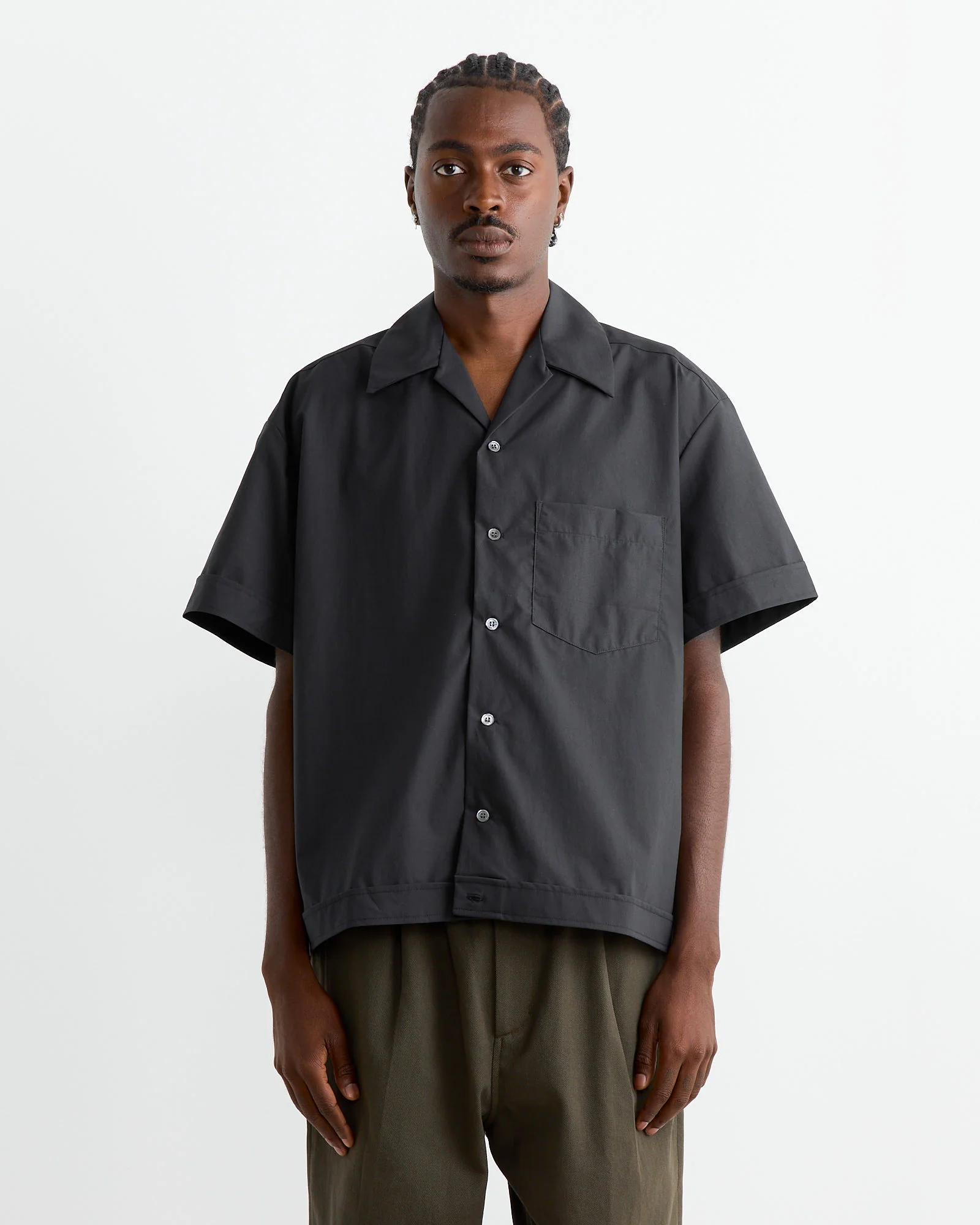 Bongo Shirt in Organic Poplin Black